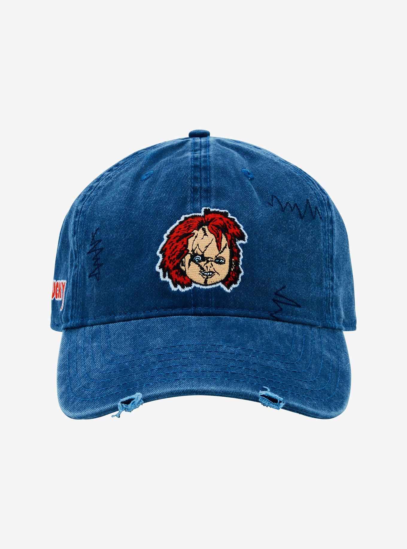 Chucky Denim Distressed Dad Cap, , alternate