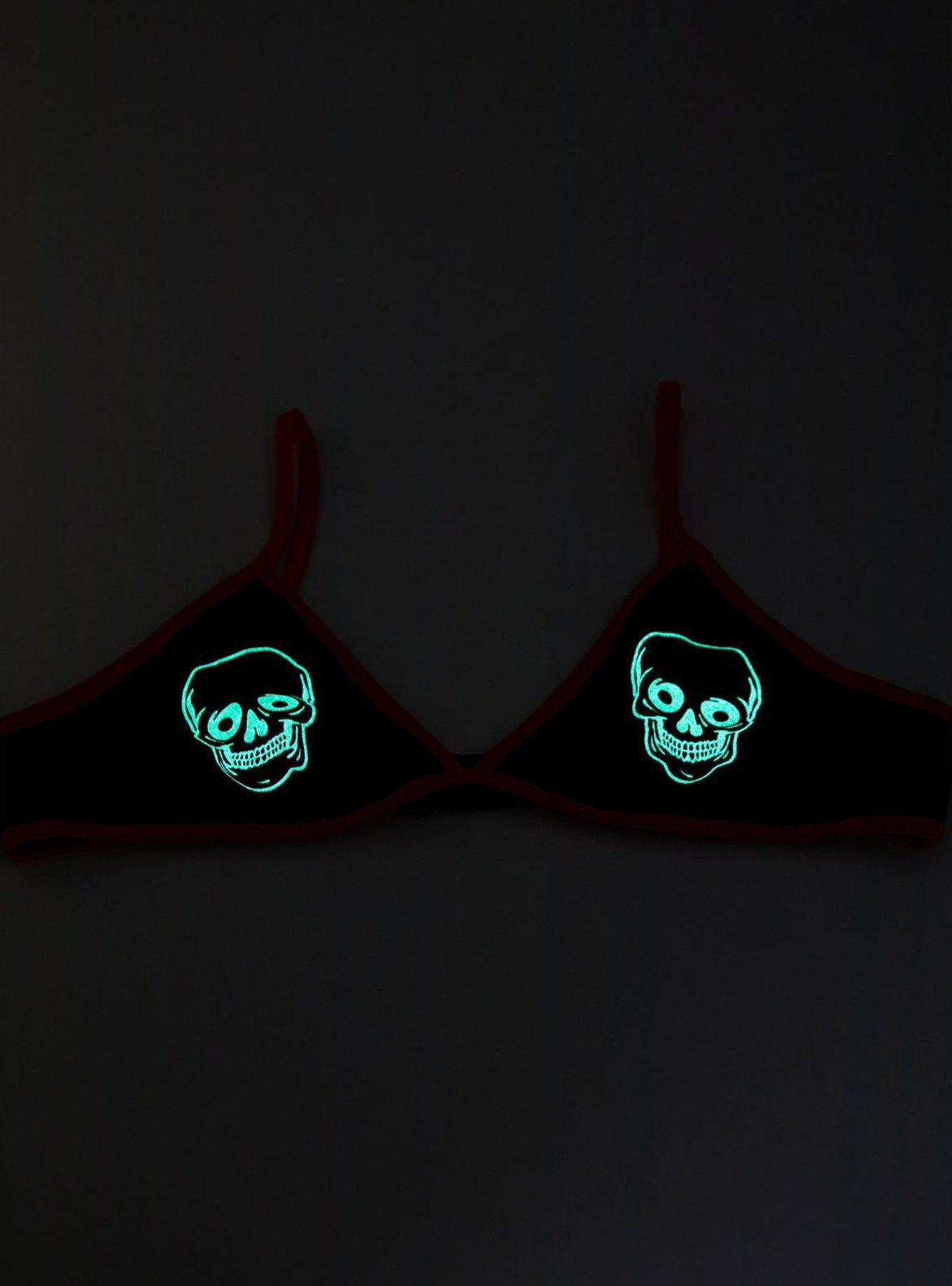 Skull Glow-In-The-Dark Bralette, MULTI, alternate