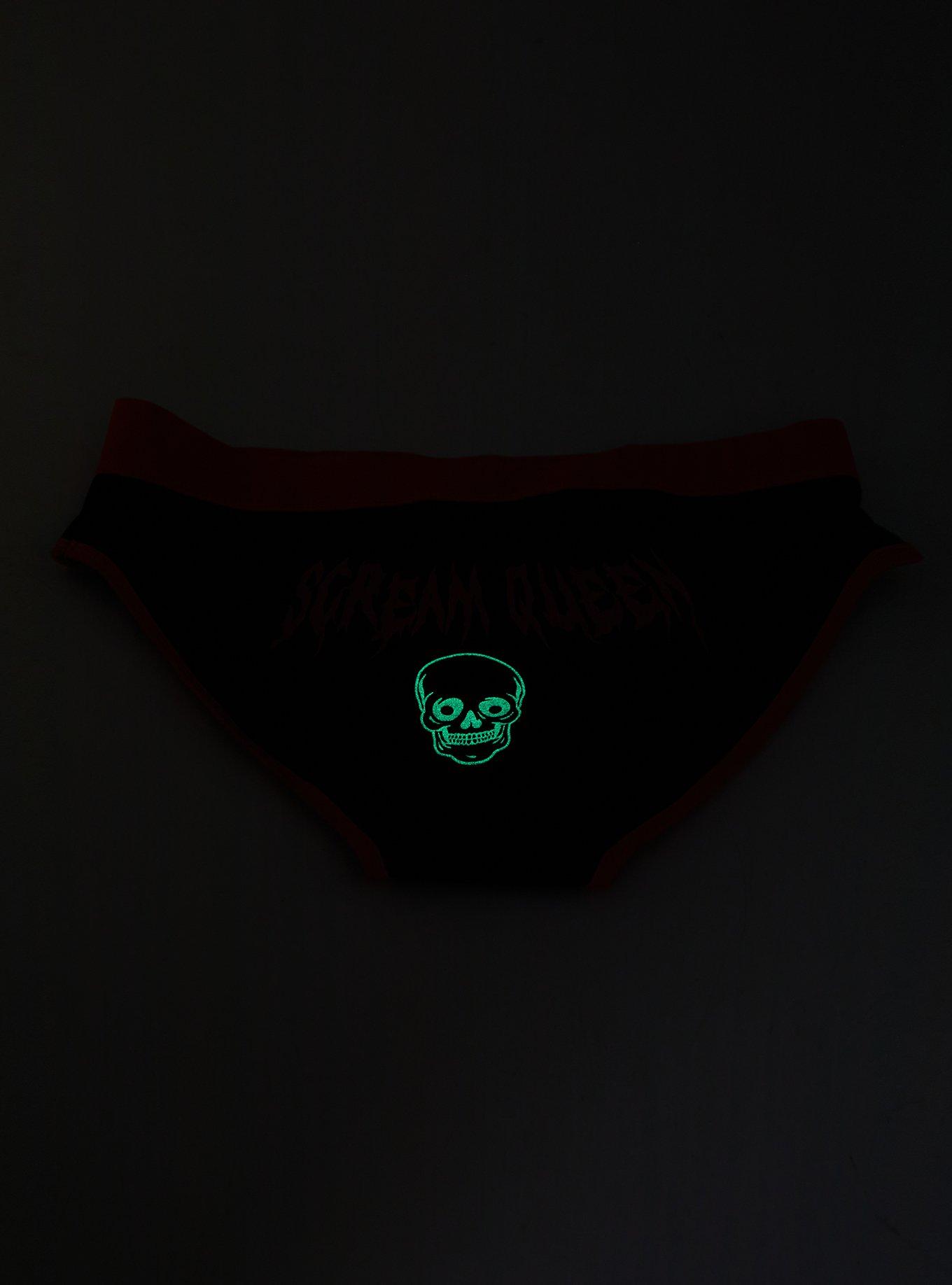 Skull Scream Queen Glow-In-The-Dark Panty, MULTI, alternate