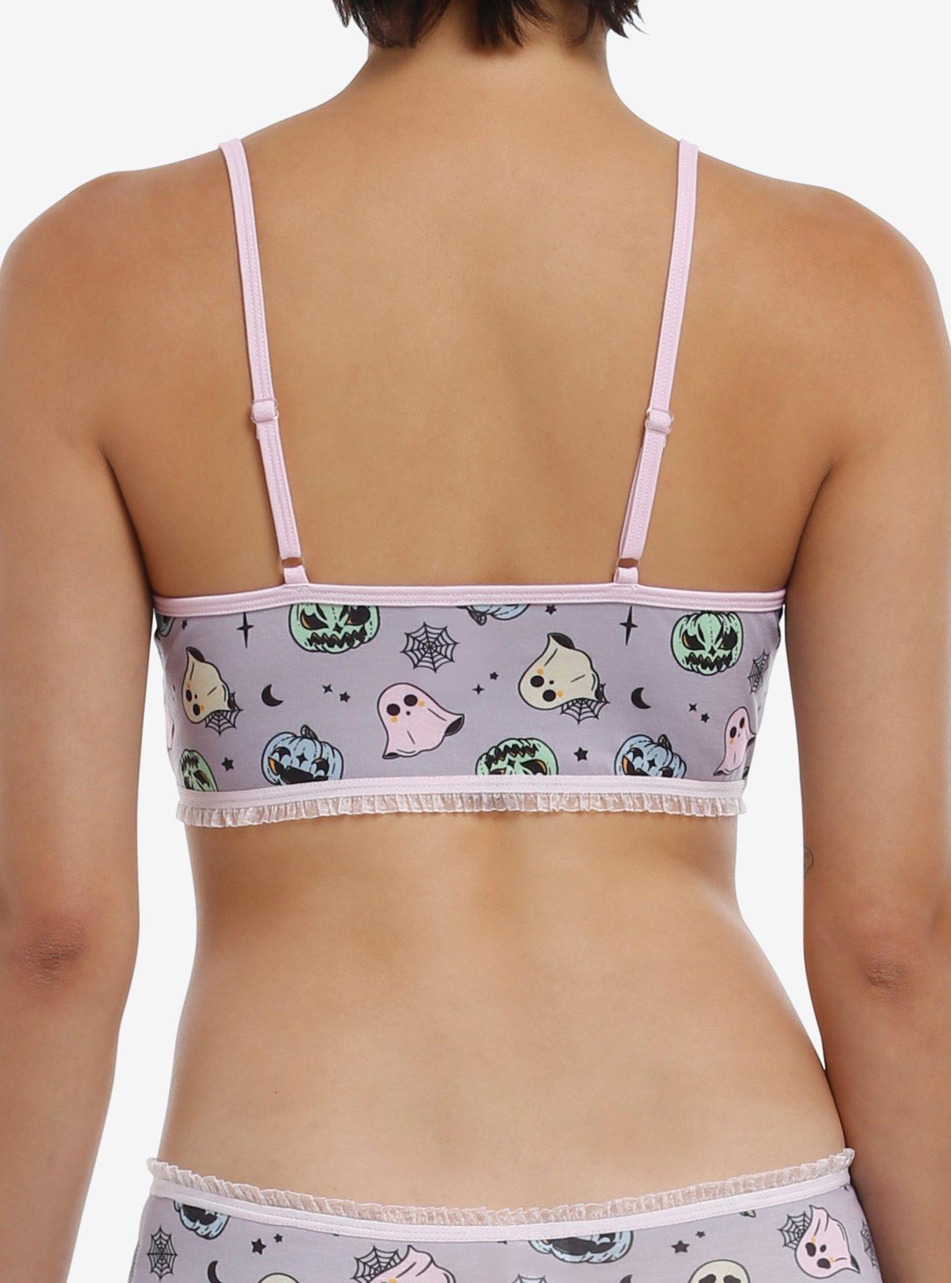 Pastel Pumpkin & Ghost Bralette, MULTI, alternate