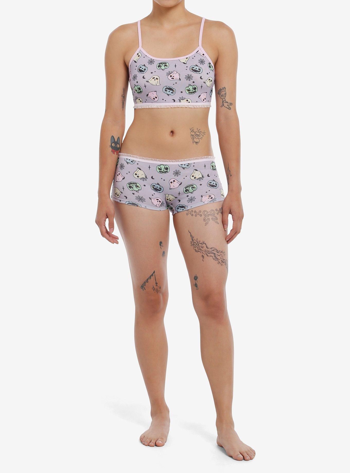 Pastel Pumpkin & Ghost Boyshort Panties, MULTI, alternate