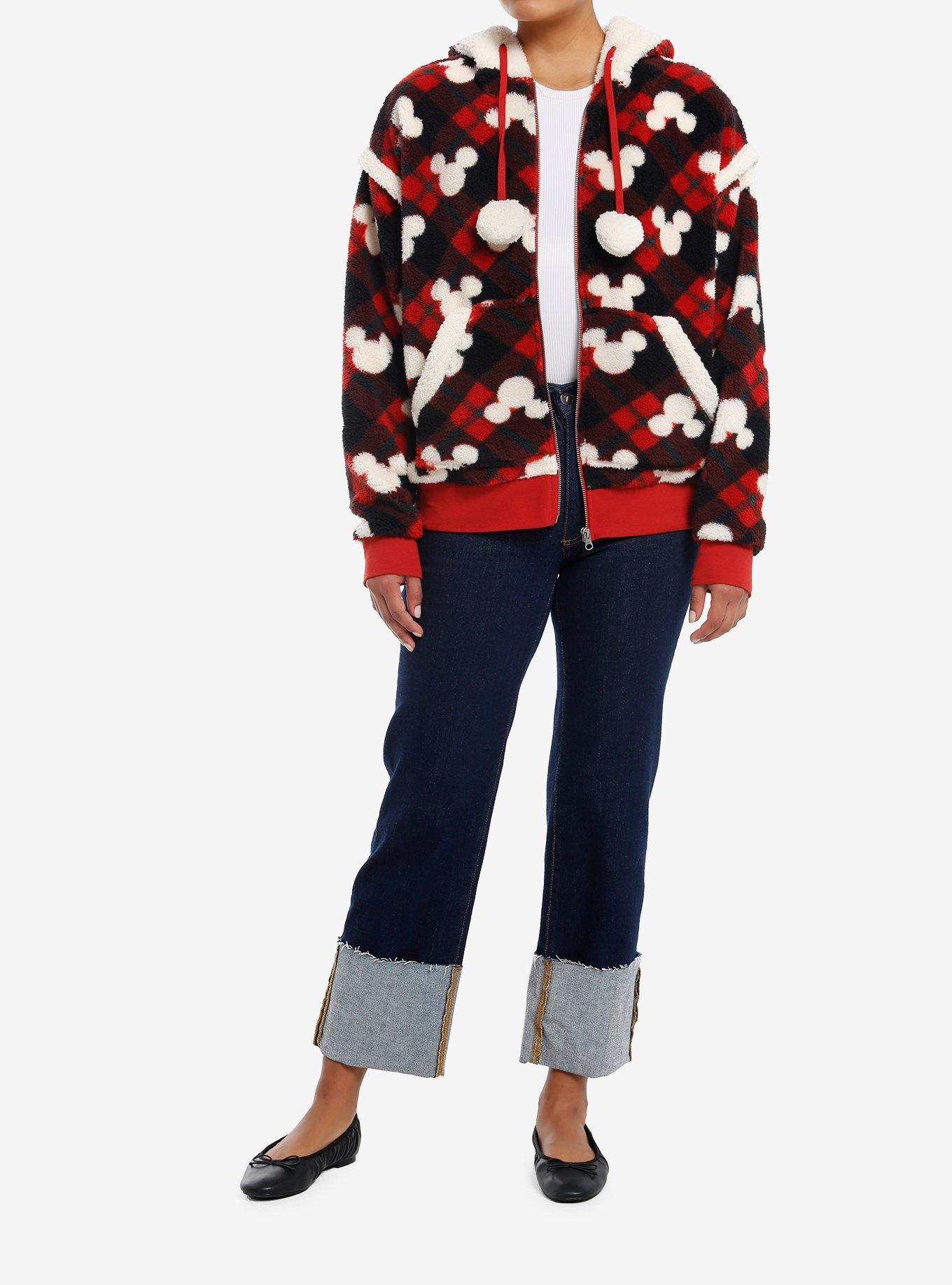 Her Universe Disney Mickey Mouse Plaid Sherpa Hoodie, , hi-res