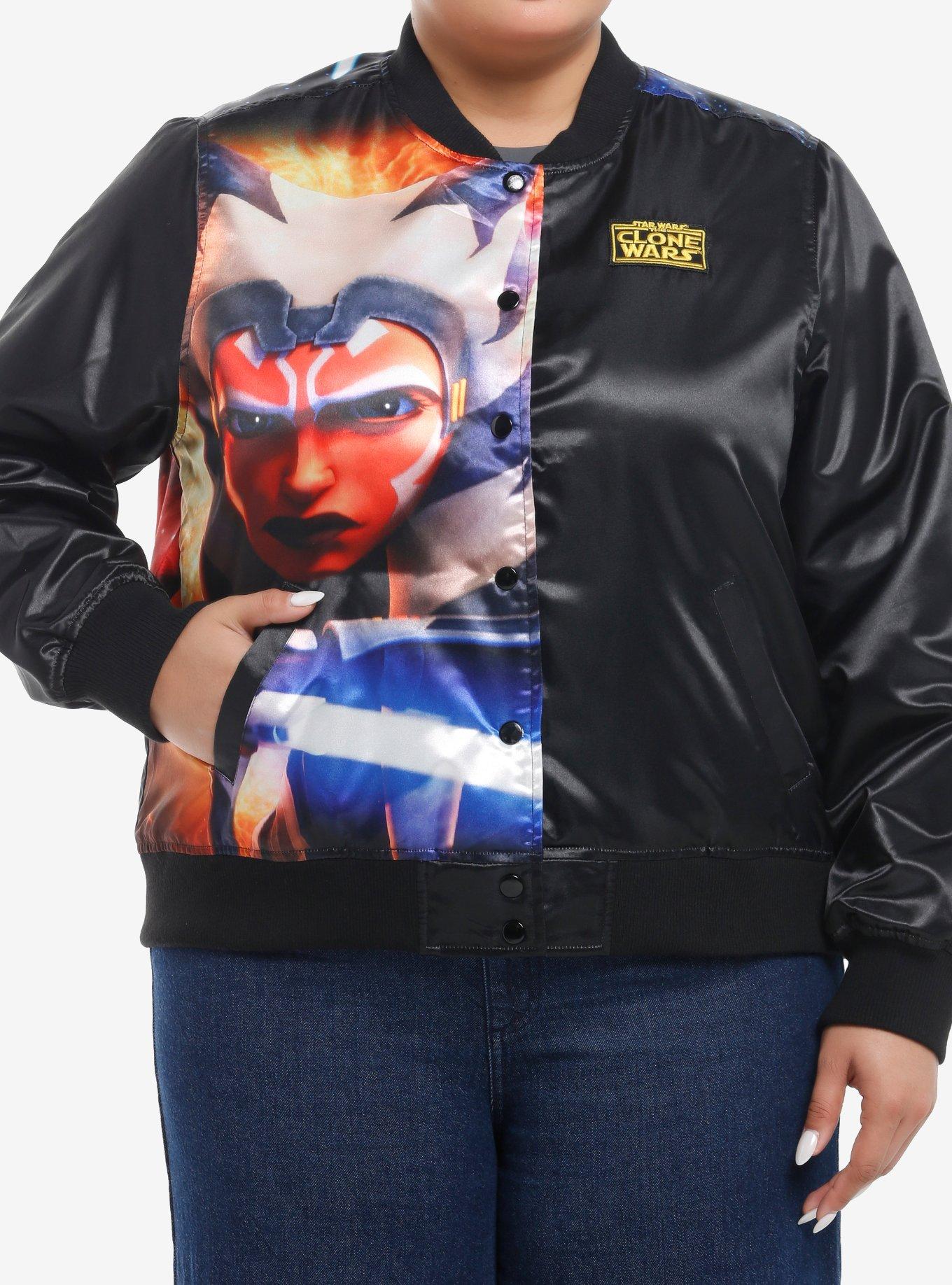 Her Universe Star Wars: The Clone Wars Group Bomber Jacket Plus Size Her Universe Exclusive, , hi-res