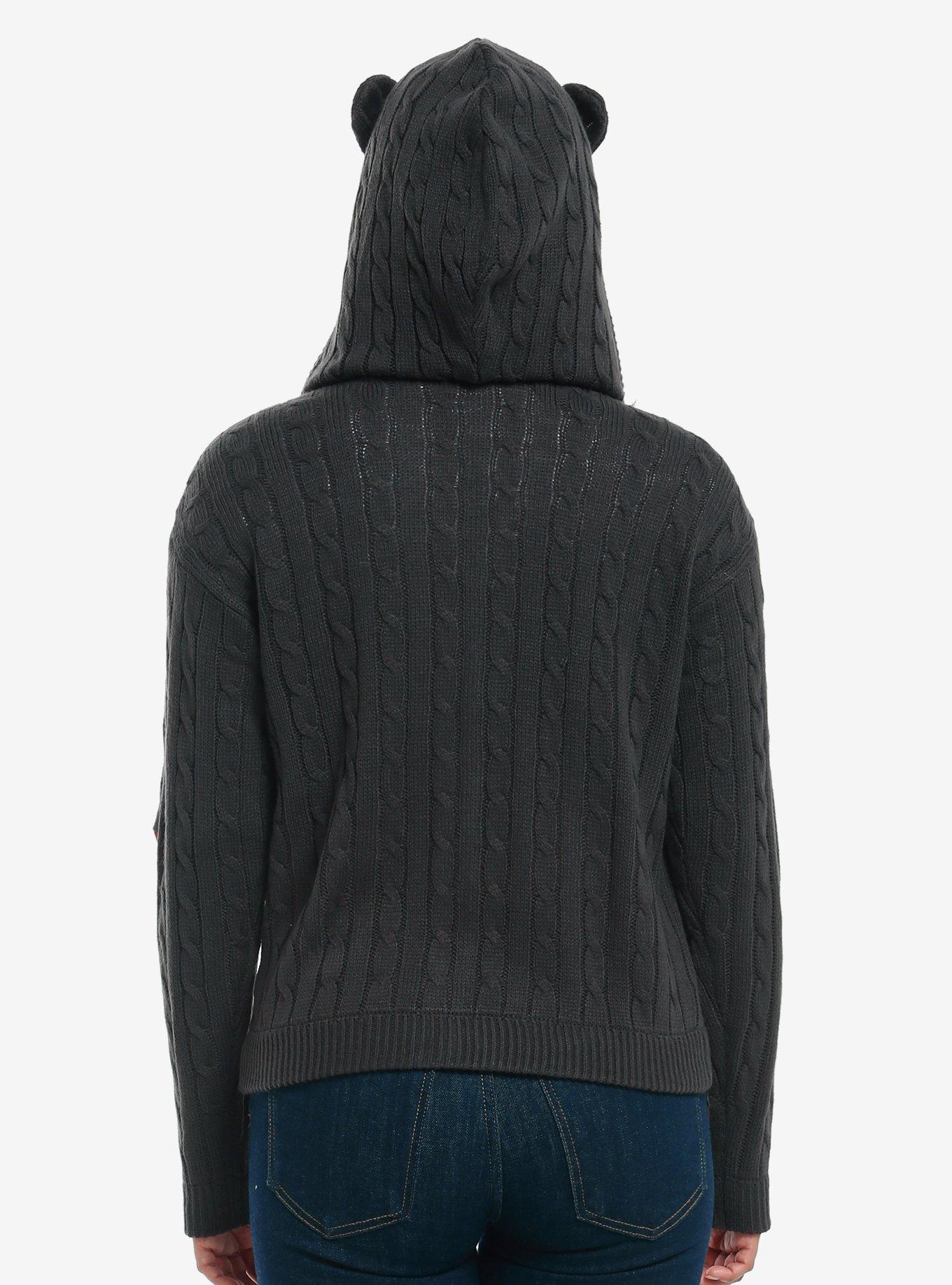 Her Universe Studio Ghibli® Kiki's Delivery Service Jiji Cable Knit Hooded Cardigan, MULTI, alternate