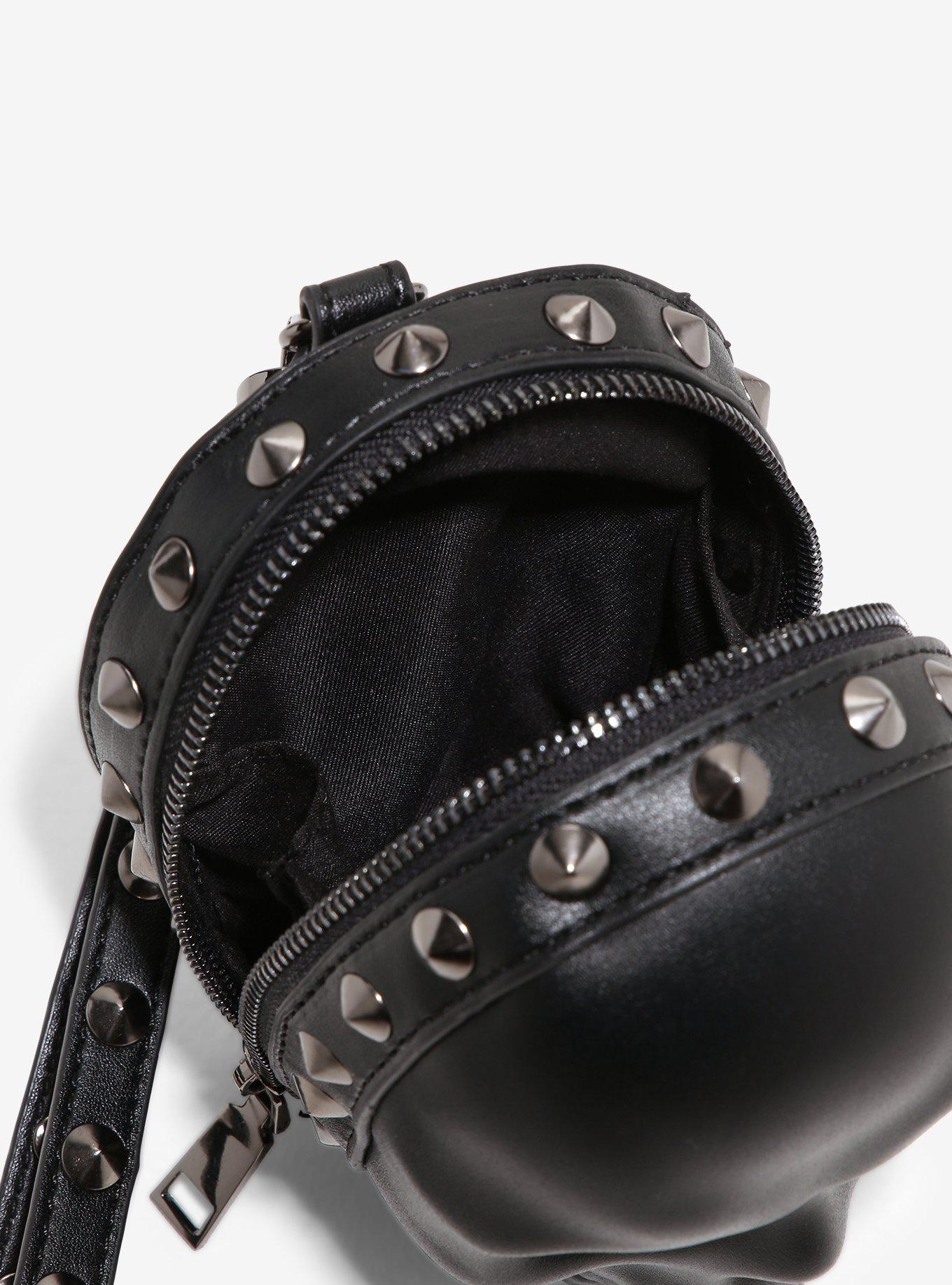 Black Skull Stud Figural Wristlet, , alternate