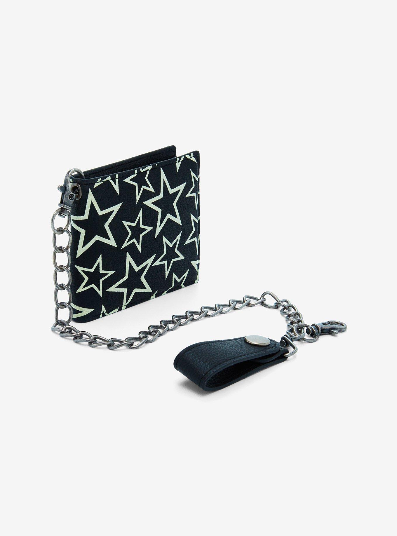 Black & White Stars Chain Wallet, , alternate