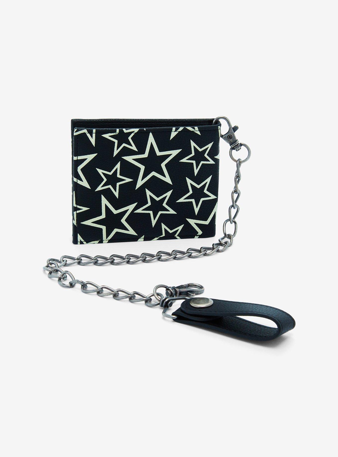 Black & White Stars Chain Wallet, , alternate