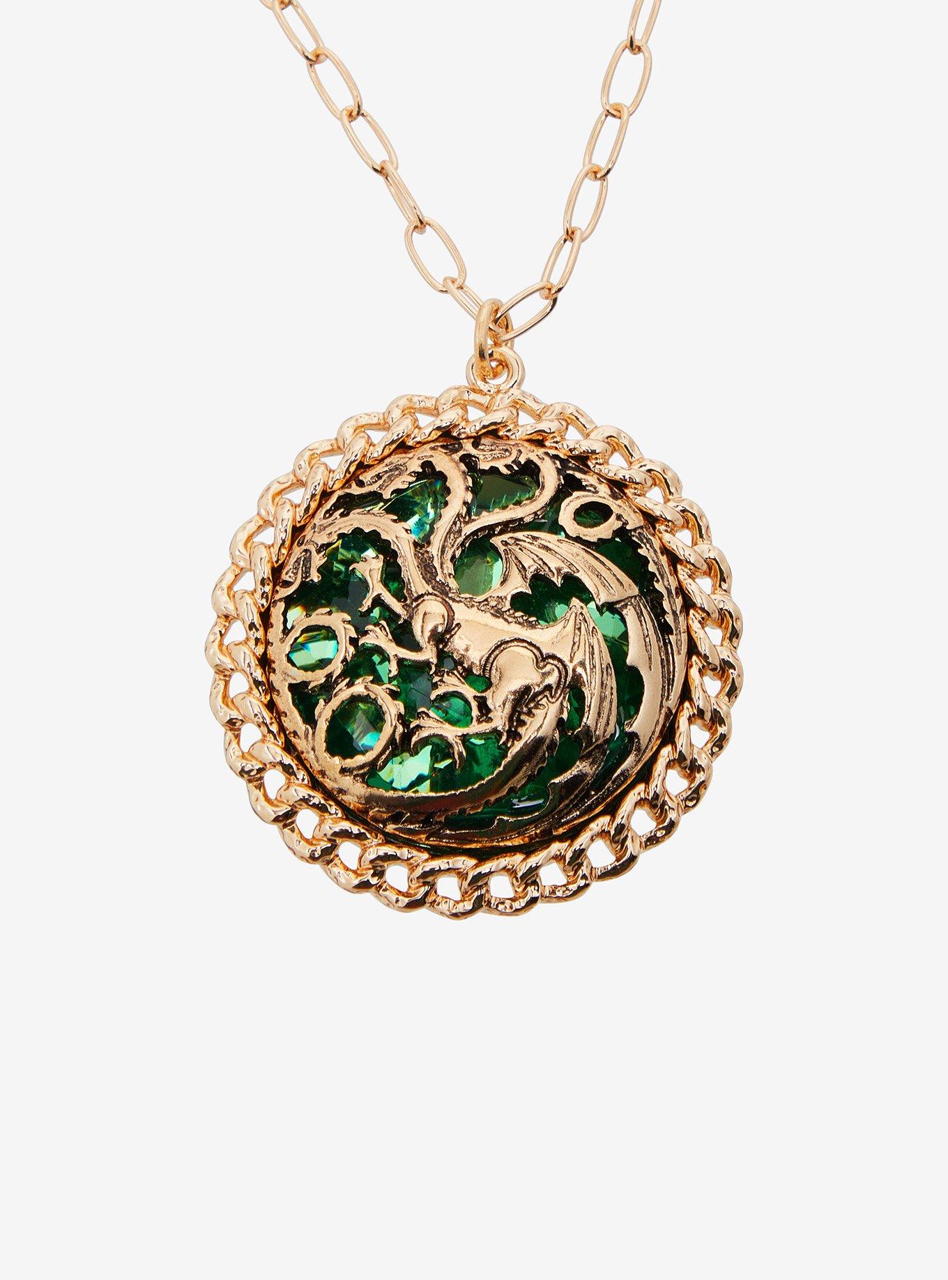 House Of The Dragon Targaryen Green Gem Necklace, , alternate