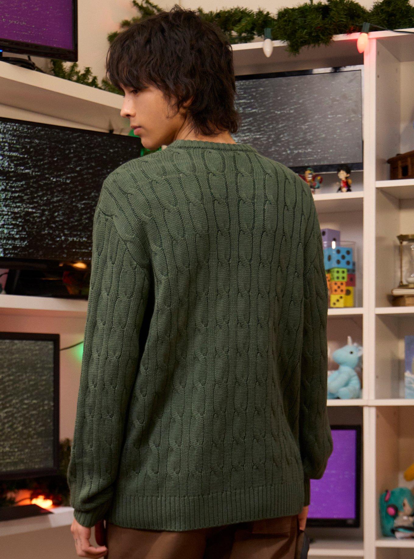 Our Universe Studio Ghibli® My Neighbor Totoro Embroidered Cable Knit Sweater, GREEN, alternate