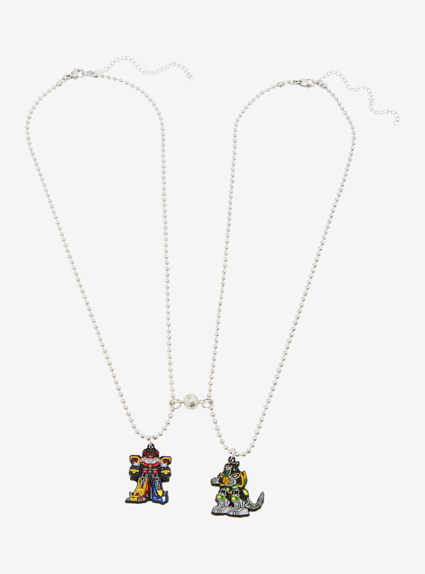 Mighty Morphin' Power Rangers Megazord & Dragonzord Best Friend Necklace Set, , alternate