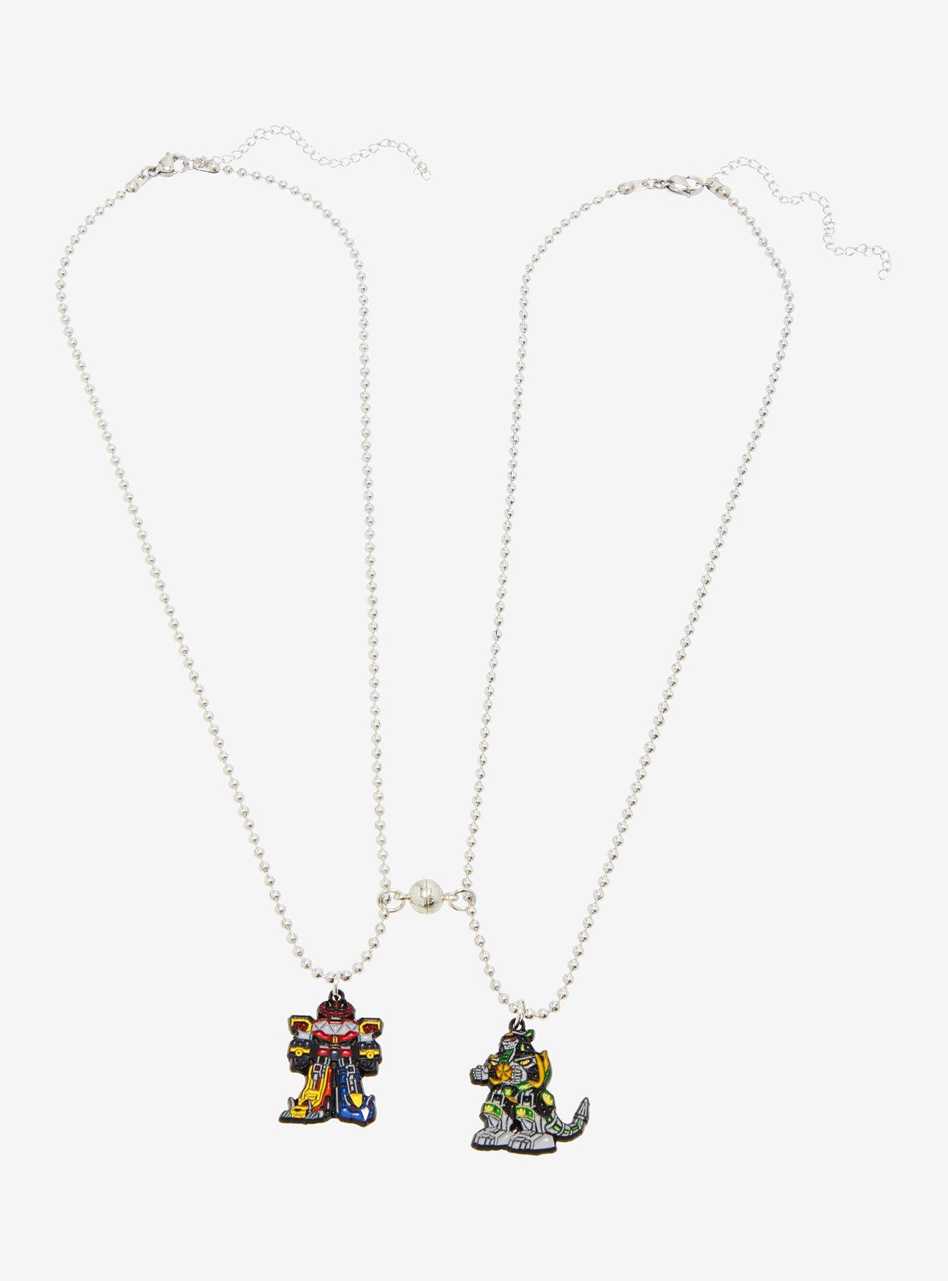 Mighty Morphin' Power Rangers Megazord & Dragonzord Best Friend Necklace Set, , hi-res