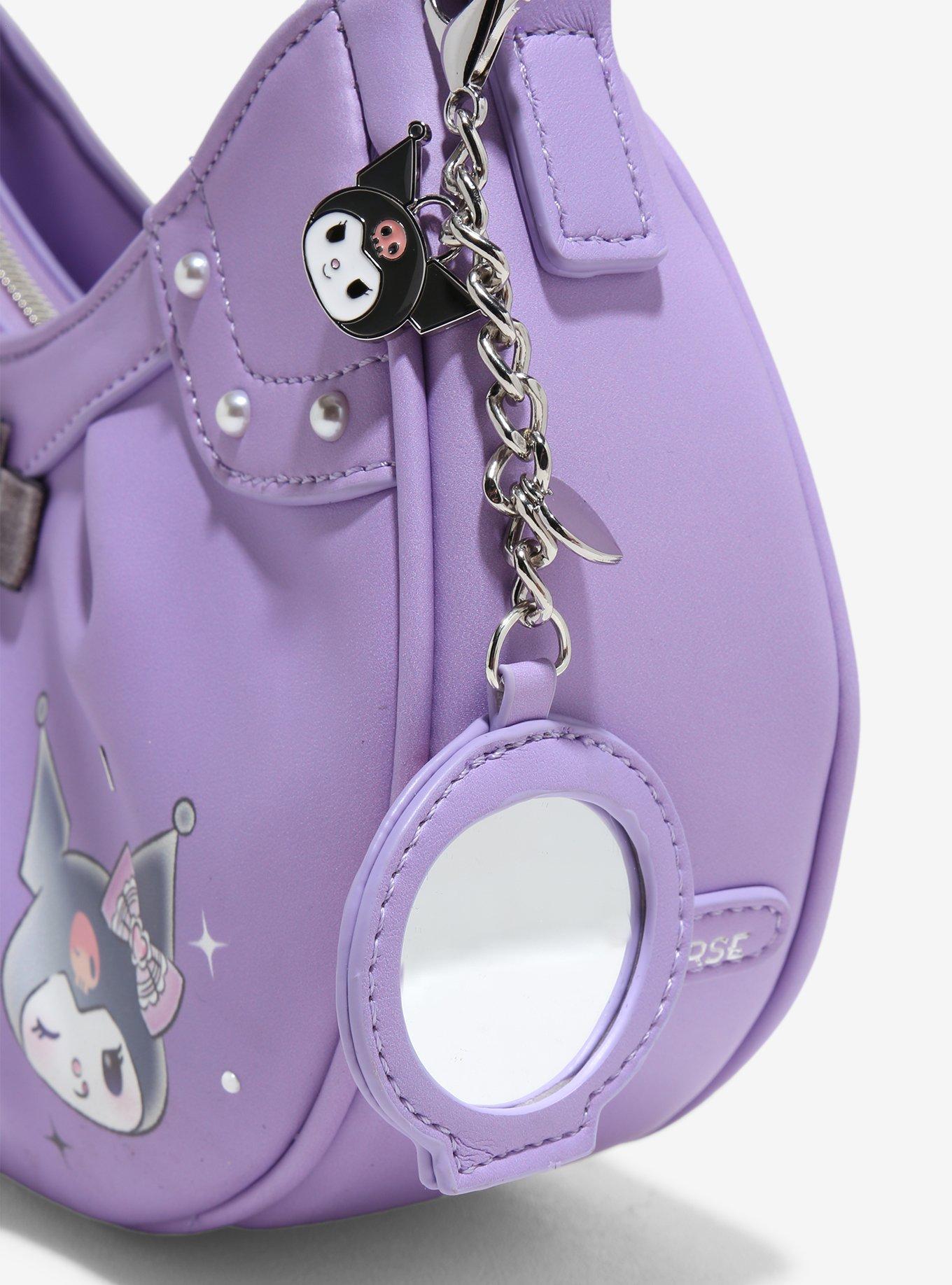 Her Universe Kuromi Lavender Shoulder Bag With Mirror Key Chain, , alternate