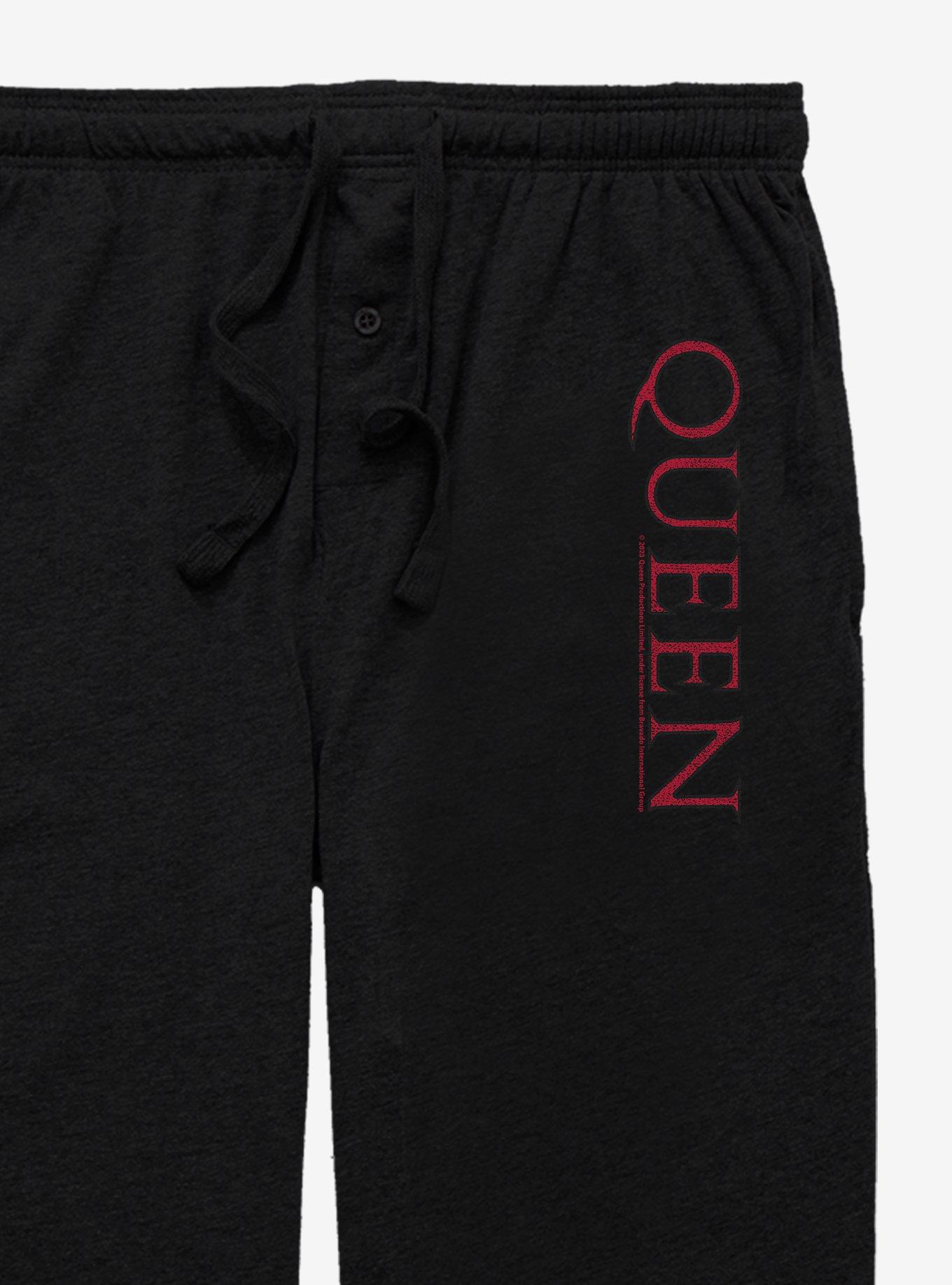 Queen Band Logo Pajama Pants, BLACK, alternate