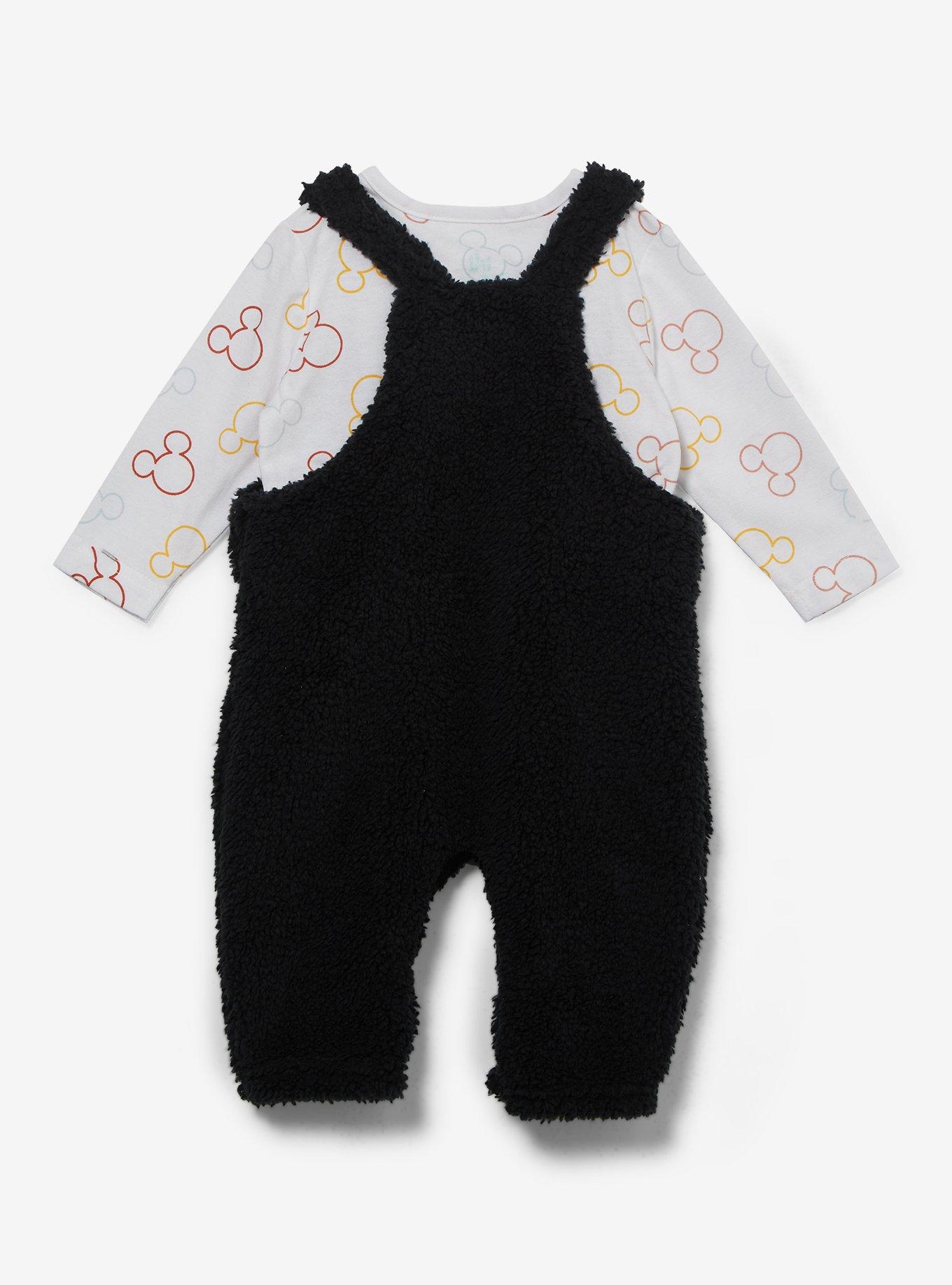 Disney Mickey Mouse Sherpa Infant Long Sleeve T-Shirt & Overall Set, MULTI, alternate