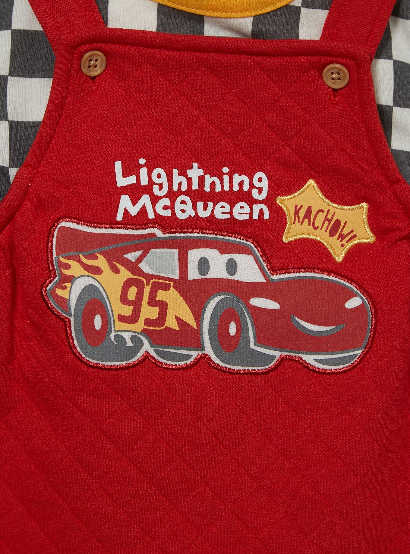 Disney Pixar Cars Lightning McQueen Quilted Infant T-Shirt & Overall Set