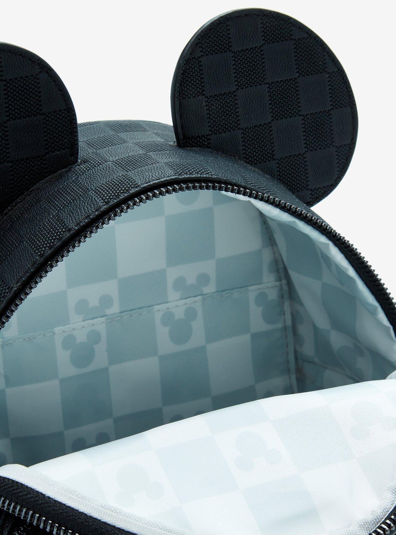 Loungefly Disney Mickey Mouse Tonal Checkered Ears Convertible Crossbody Bag, , alternate