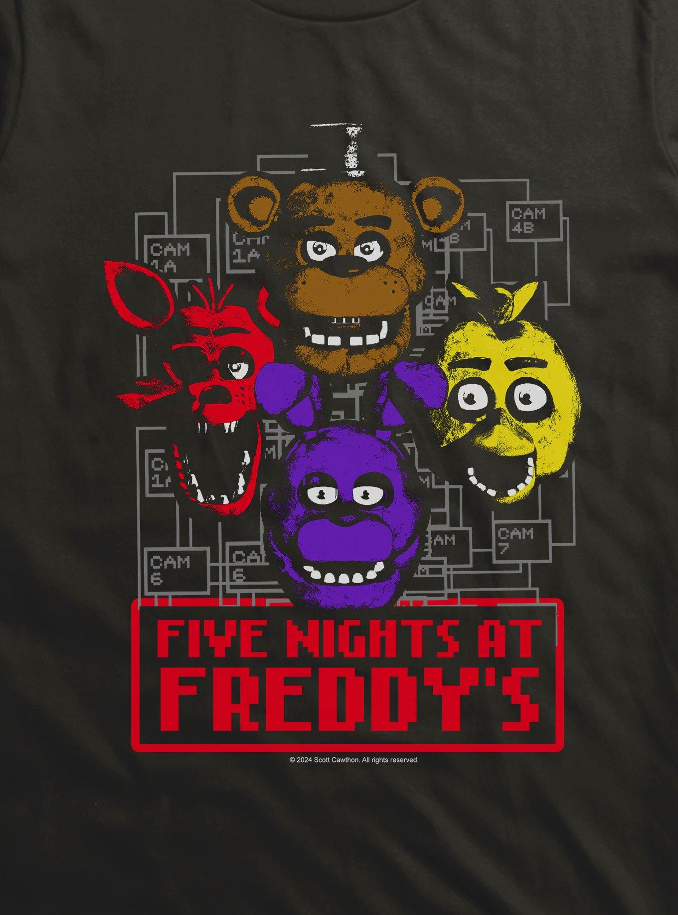 Five Nights At Freddy's Camera Map Characters T-Shirt, , hi-res