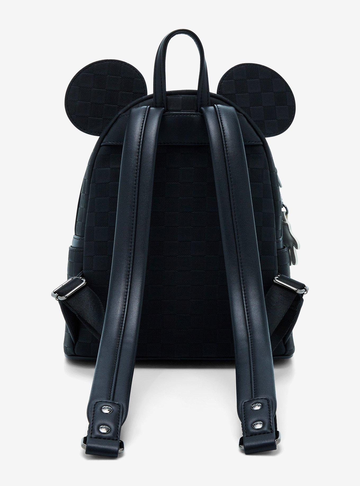 Loungefly Disney Mickey Mouse Black Checkered Figural Mini Backpack, , alternate