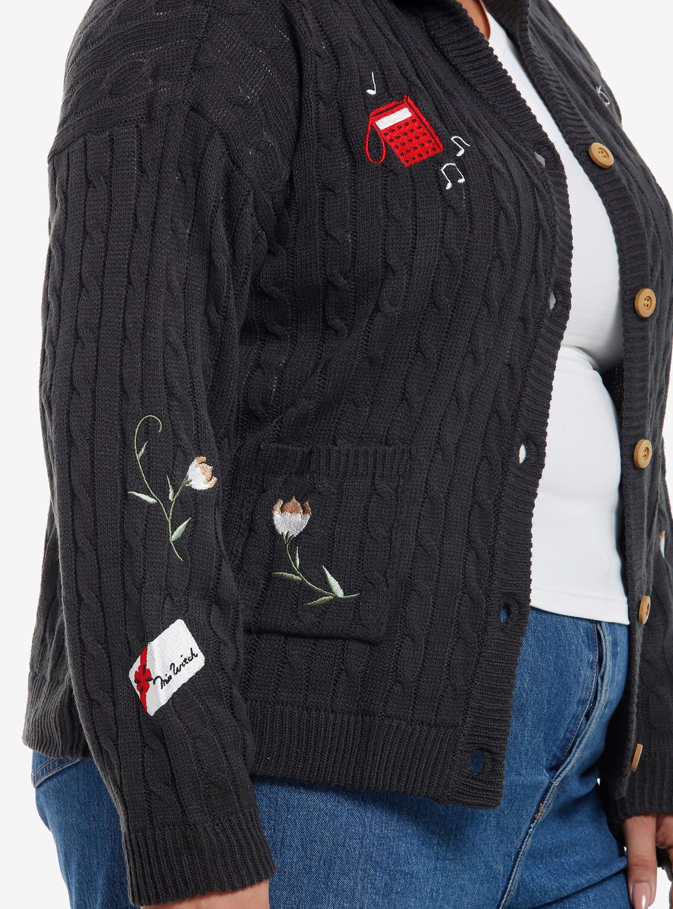 Her Universe Studio Ghibli® Kiki's Delivery Service Jiji Cable Knit Hooded Girls Cardigan Plus Size, MULTI, alternate