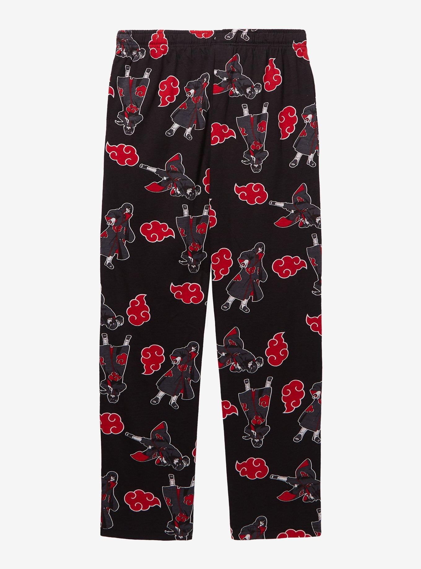 Naruto Shippuden Itachi Uchiha Allover Print Sleep Pants, BLACK, alternate