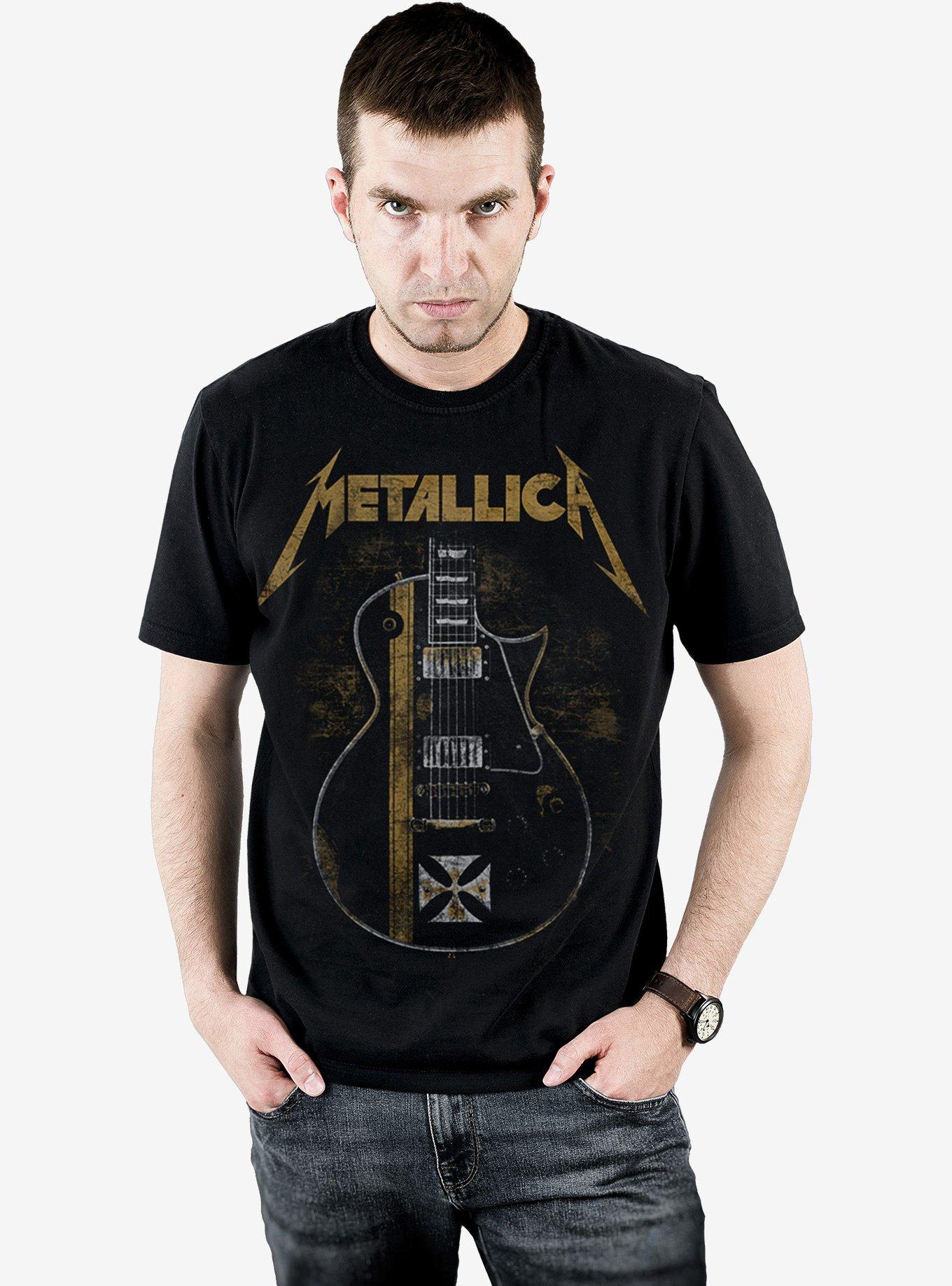 Metallica Hetfield Iron Cross Front Print T-Shirt, BLACK, alternate