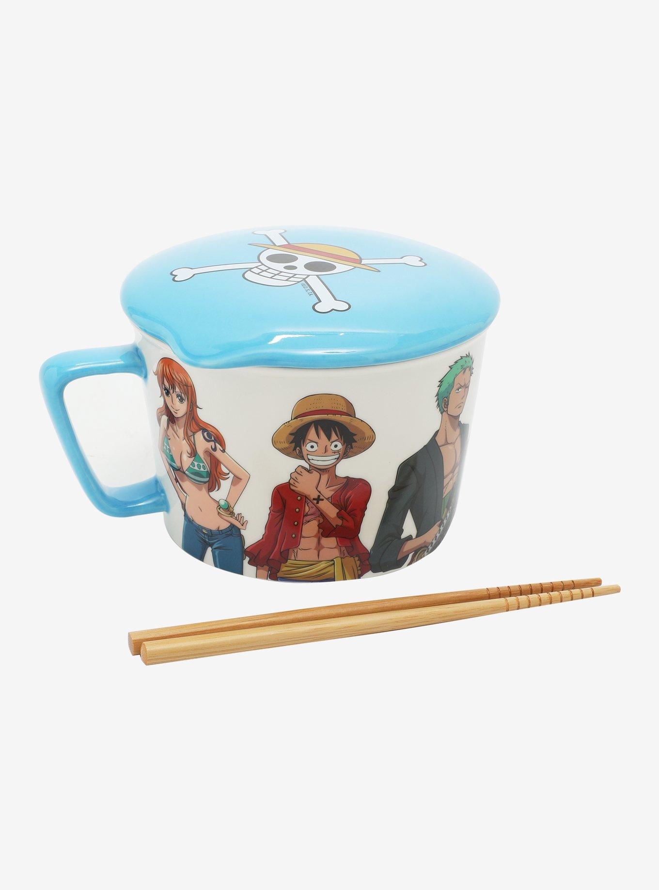 One Piece Characters Soup Mug with Lid and Chopsticks, , alternate