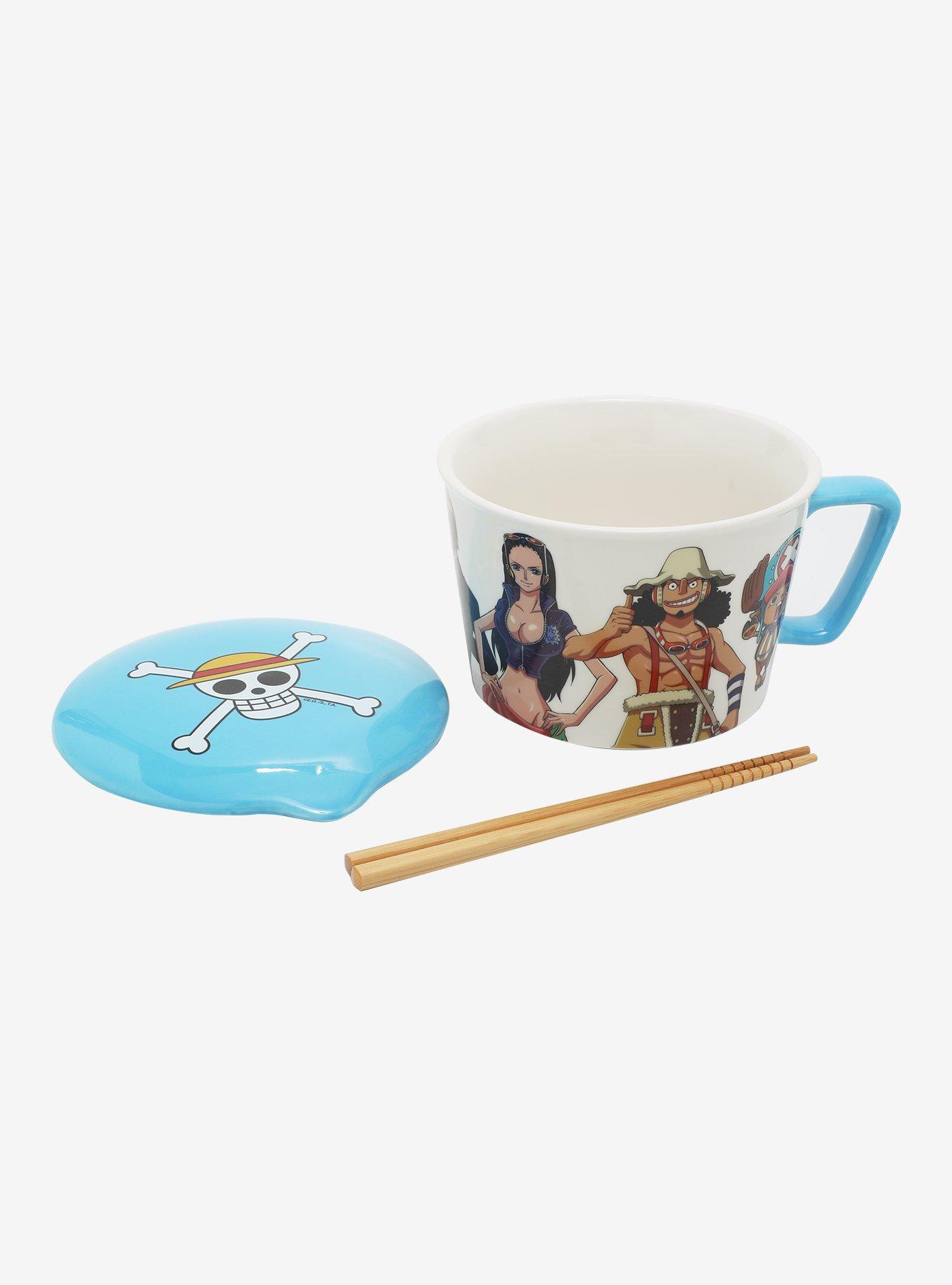 One Piece Characters Soup Mug with Lid and Chopsticks, , alternate