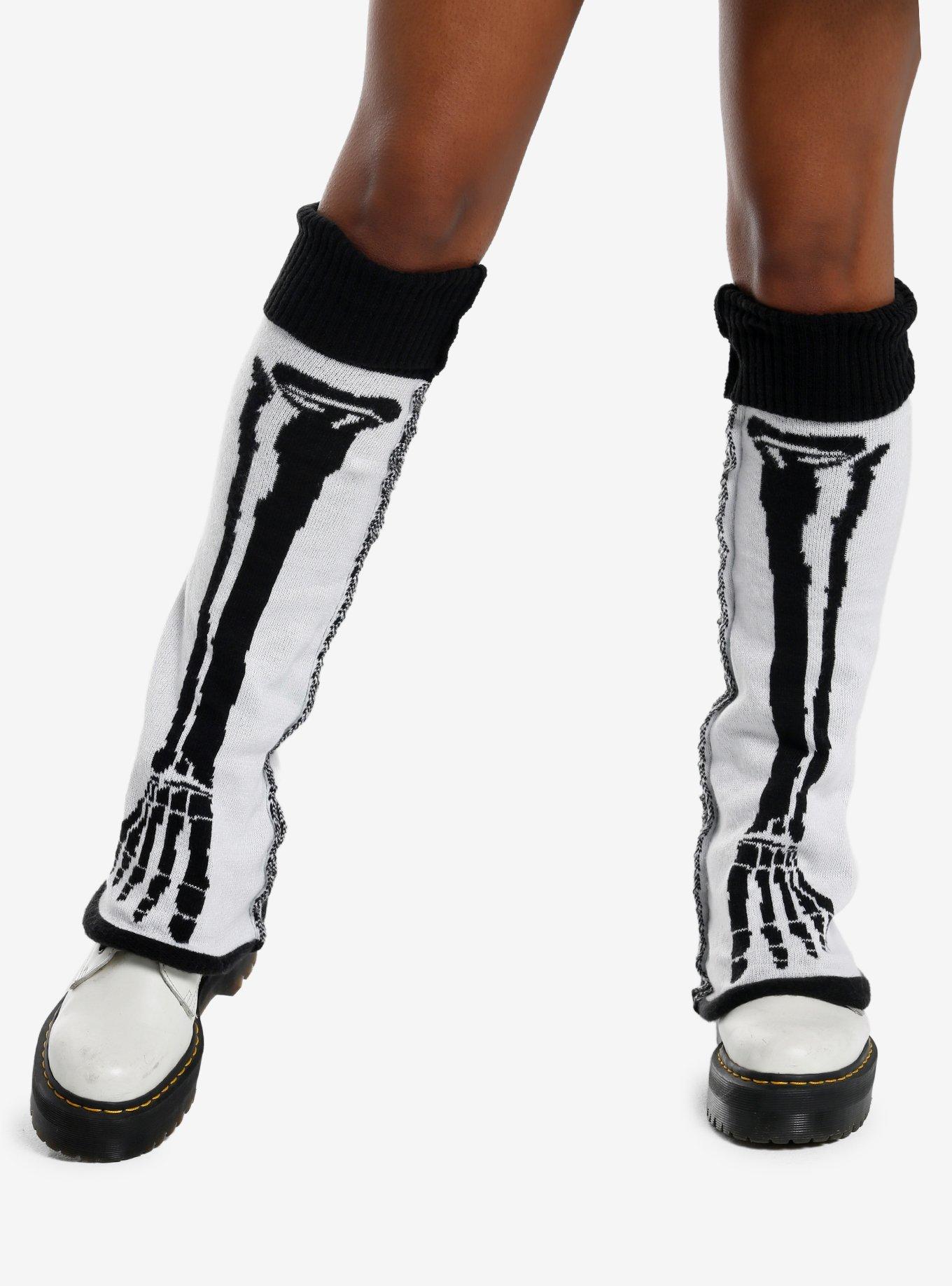 Skeleton Bones Leg Warmers, , hi-res