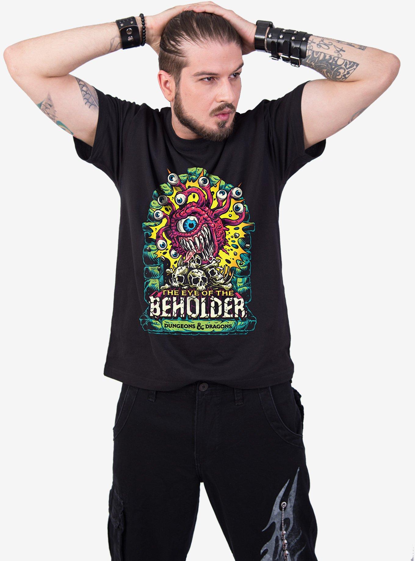 Dungeons & Dragons Beholder Colour Pop Front Print T-Shirt, BLACK, alternate