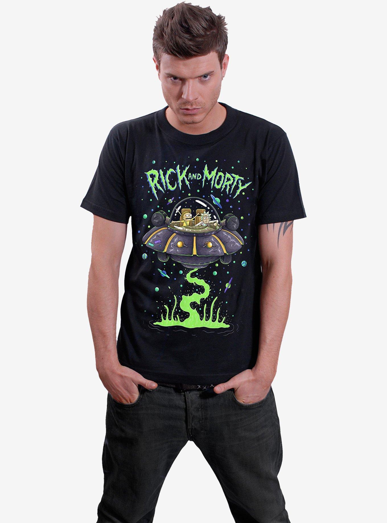 Rick and Morty Space Cruiser Front Print T-Shirt, , hi-res