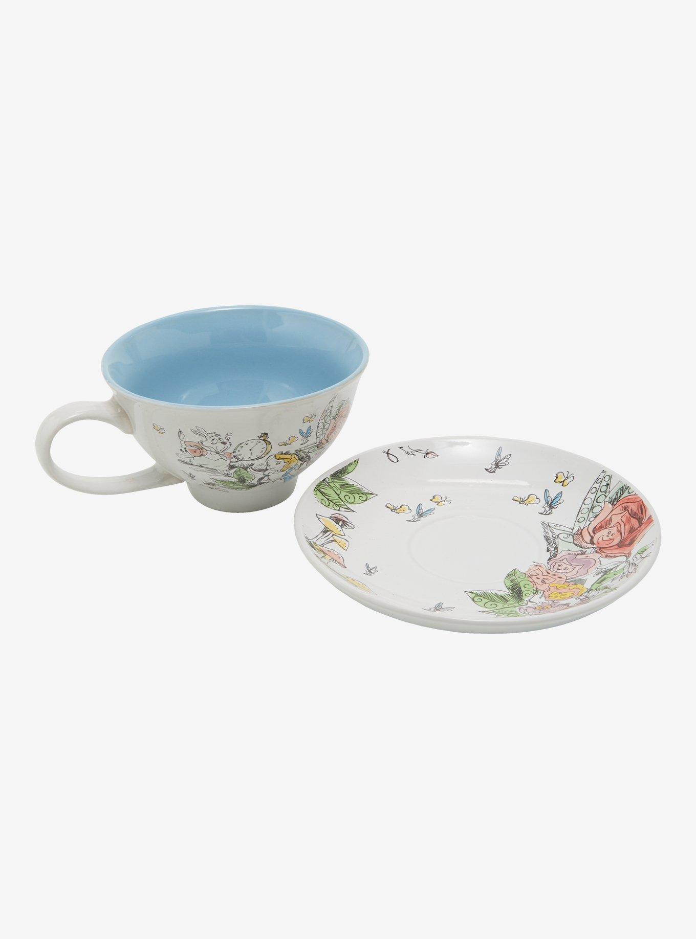 Disney Alice in Wonderland Garden Illustrated Tea Cup and Saucer, , alternate