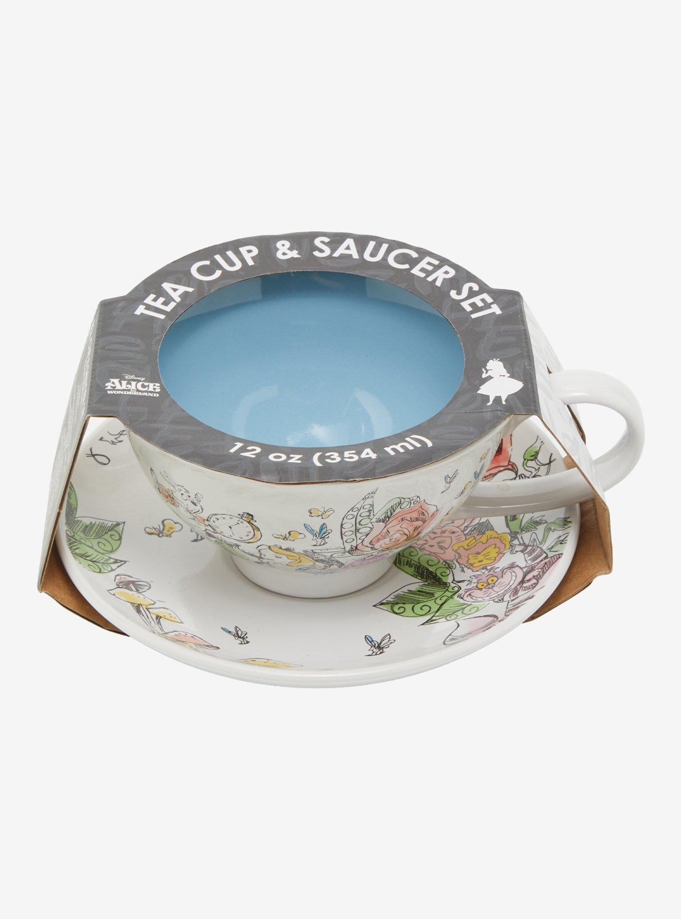 Disney Alice in Wonderland Garden Illustrated Tea Cup and Saucer, , alternate