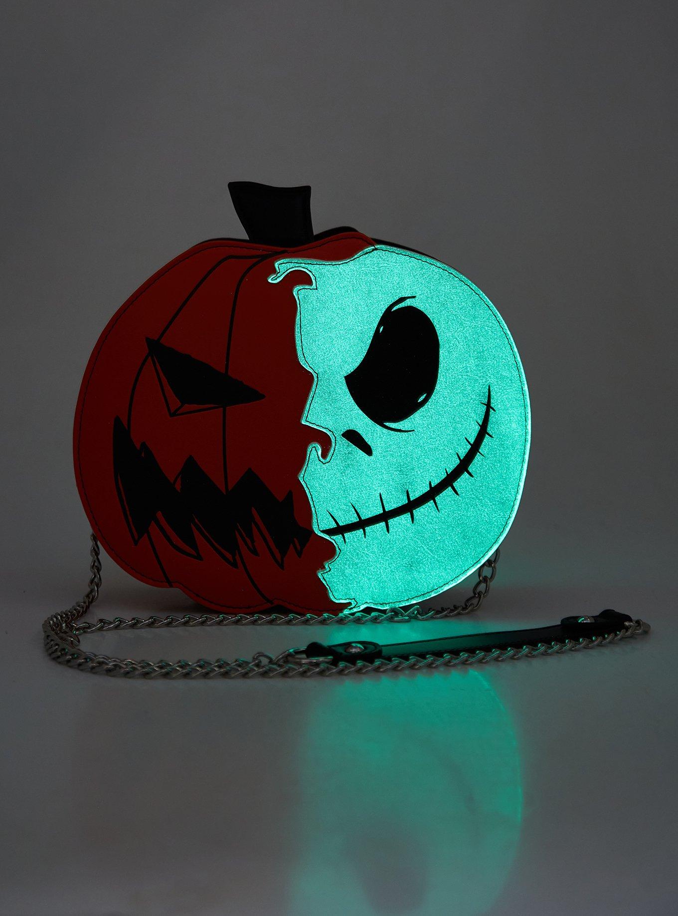 The Nightmare Before Christmas Jack Pumpkin Split Glow-In-The-Dark Crossbody Bag, , alternate