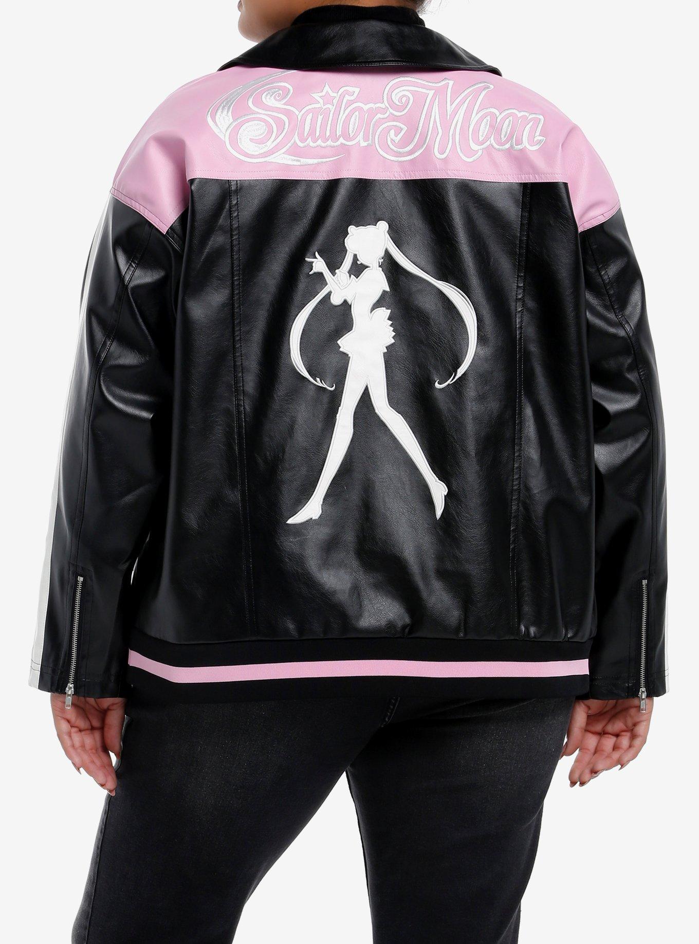 Pretty Guardian Sailor Moon Bow Faux Leather Jacket Plus Size, MULTI, alternate