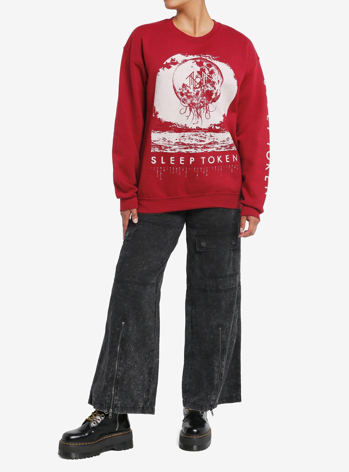 Sleep Token Take Me Back To Eden Ocean Crewneck Sweater, BURGUNDY, alternate