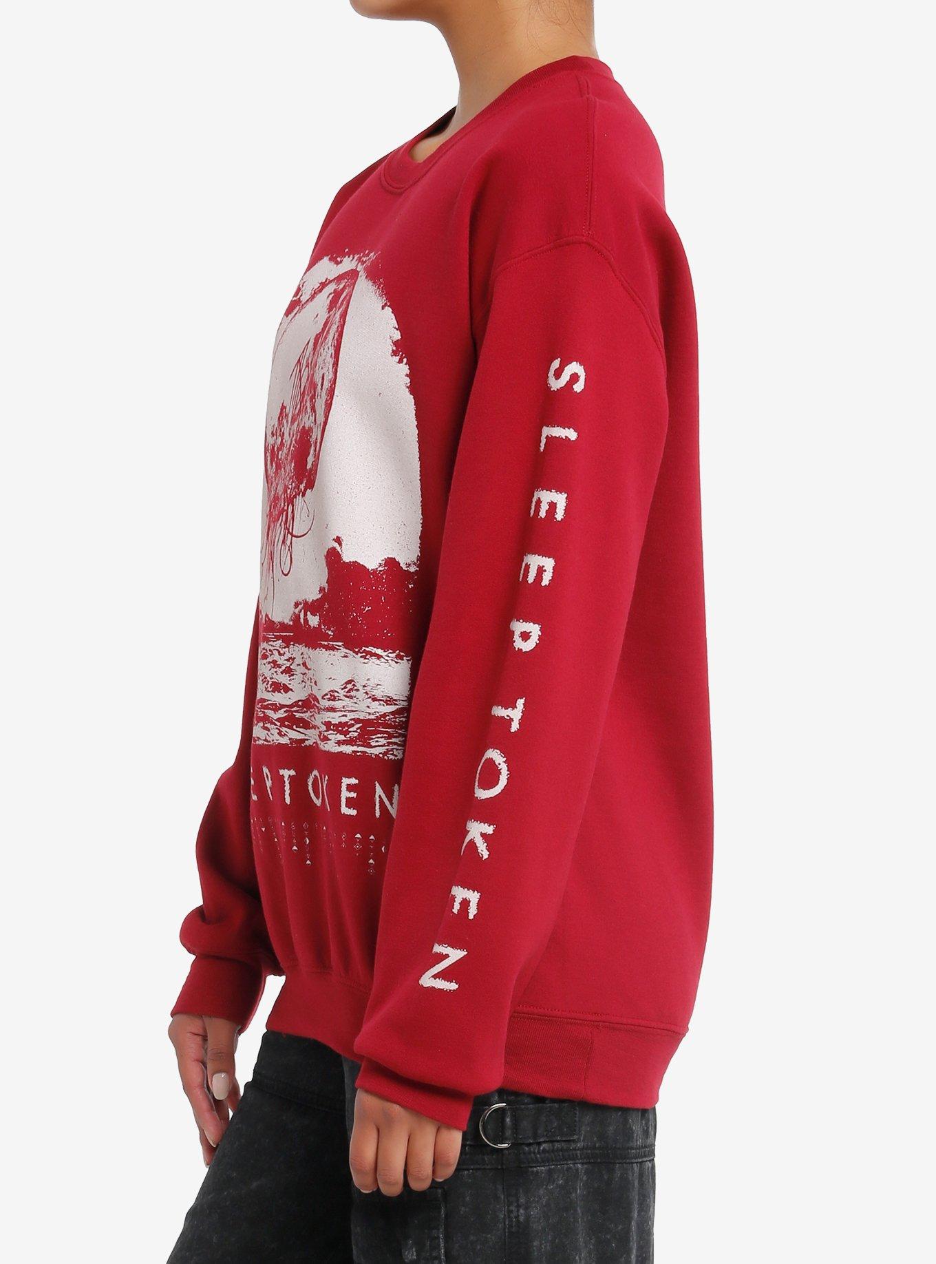 Sleep Token Take Me Back To Eden Ocean Crewneck Sweater, BURGUNDY, alternate