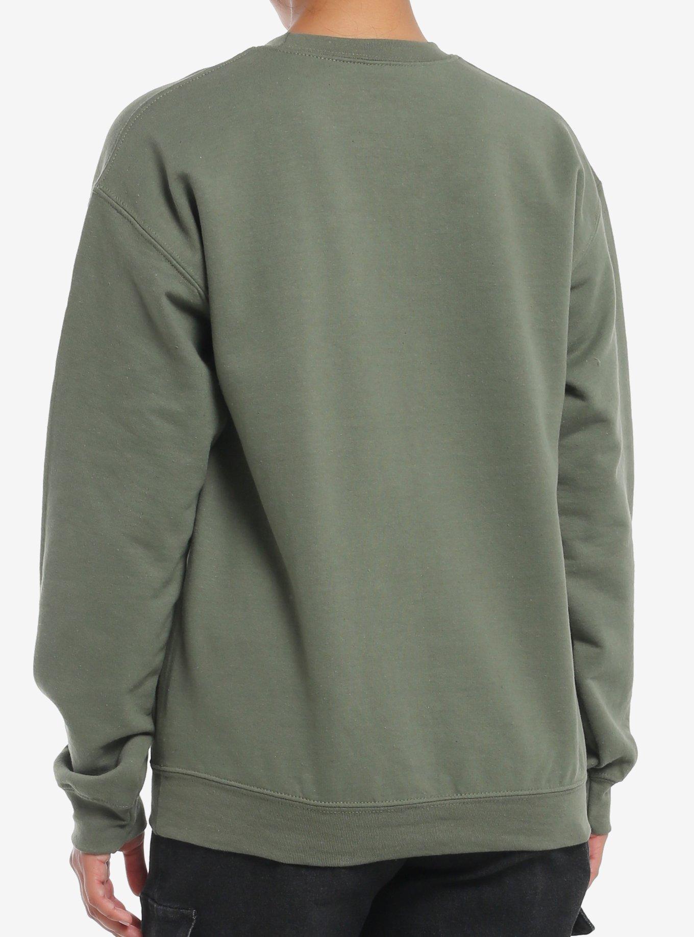 Misfits Crimson Ghost Moon Sage Green Girls Sweatshirt, MILITARY GREEN, alternate