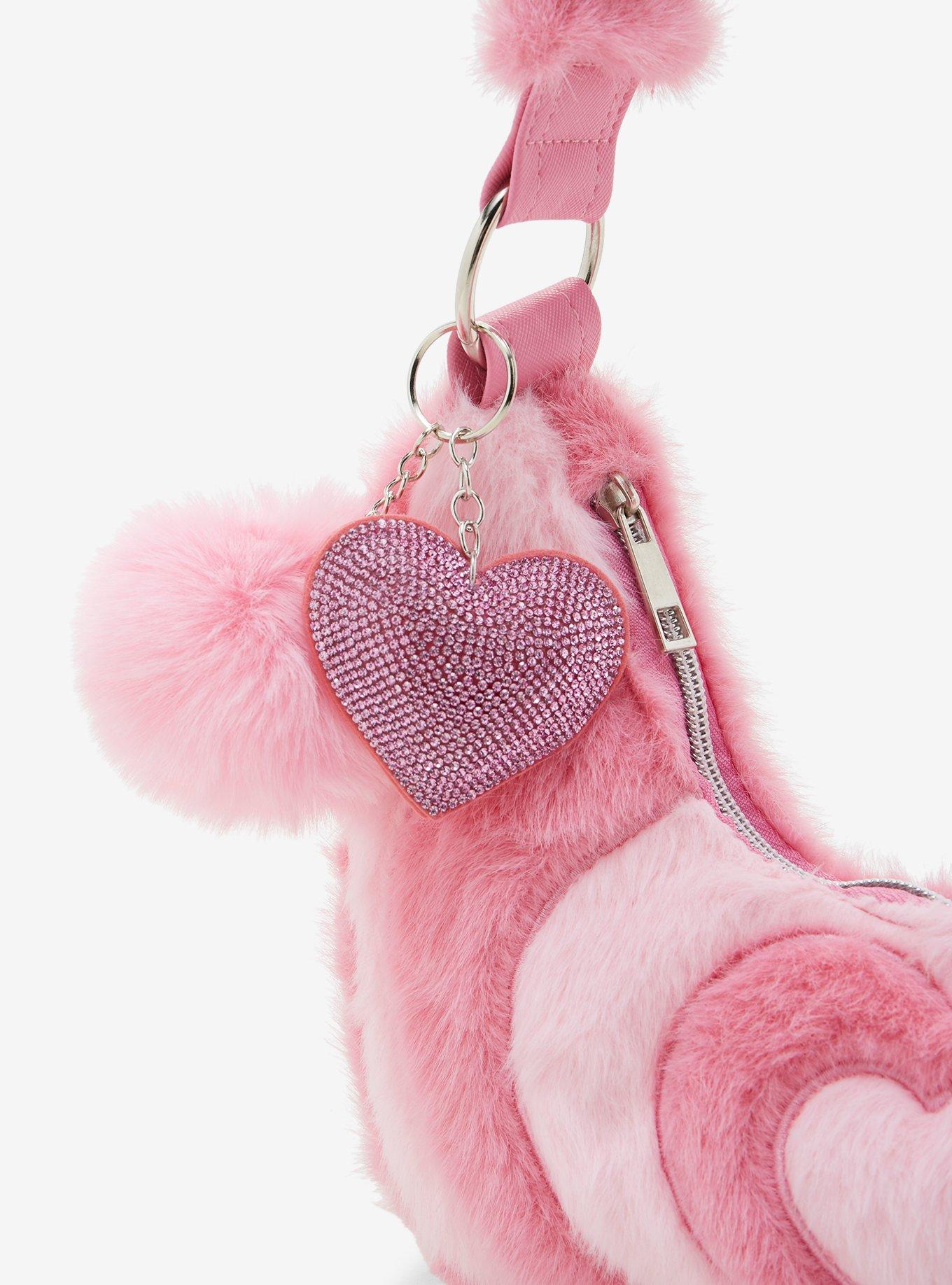 The Powerpuff Girls Pink Heart Fuzzy Shoulder Bag, , alternate