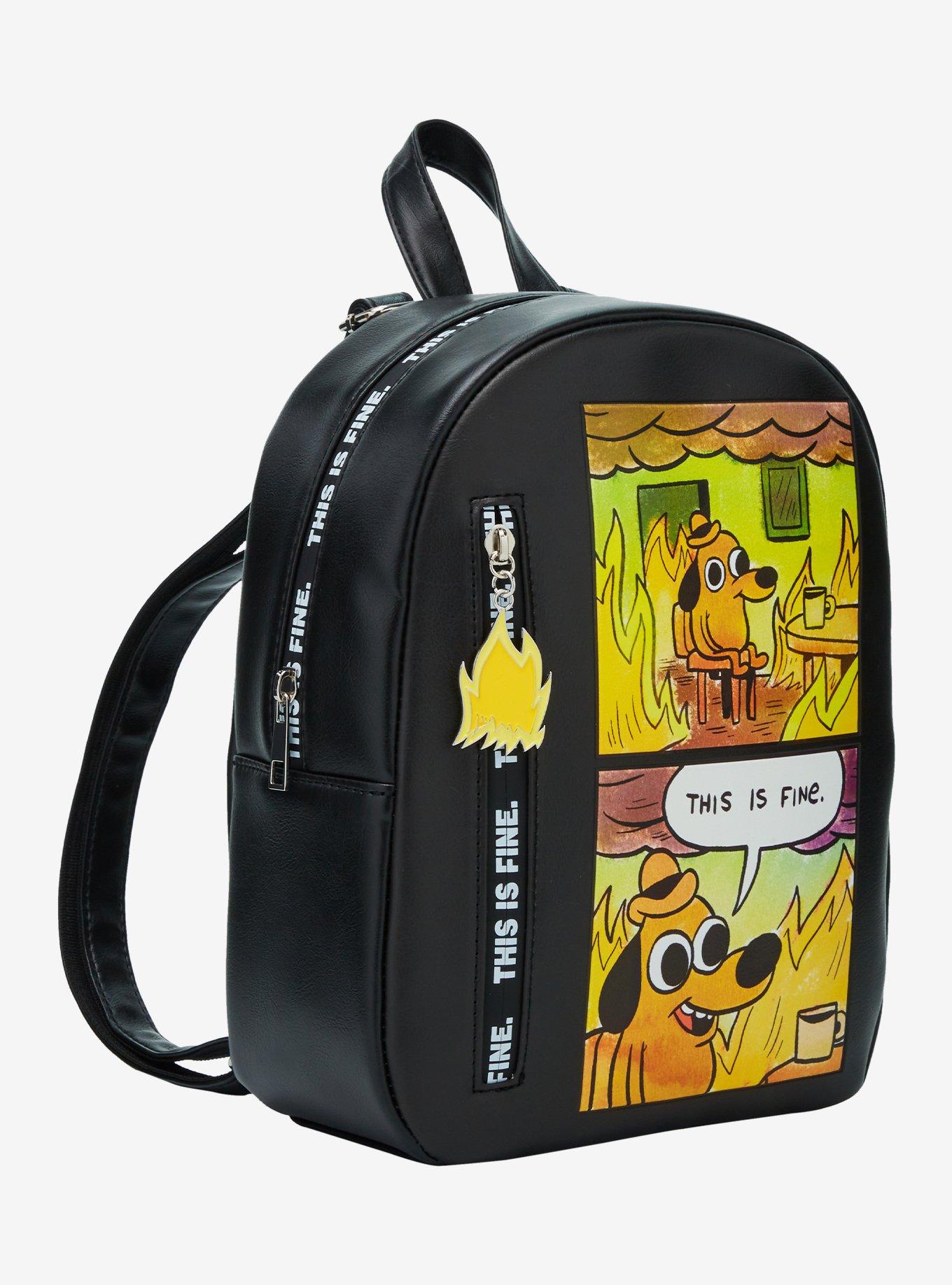 This Is Fine Meme Mini Backpack By KC Green, , hi-res