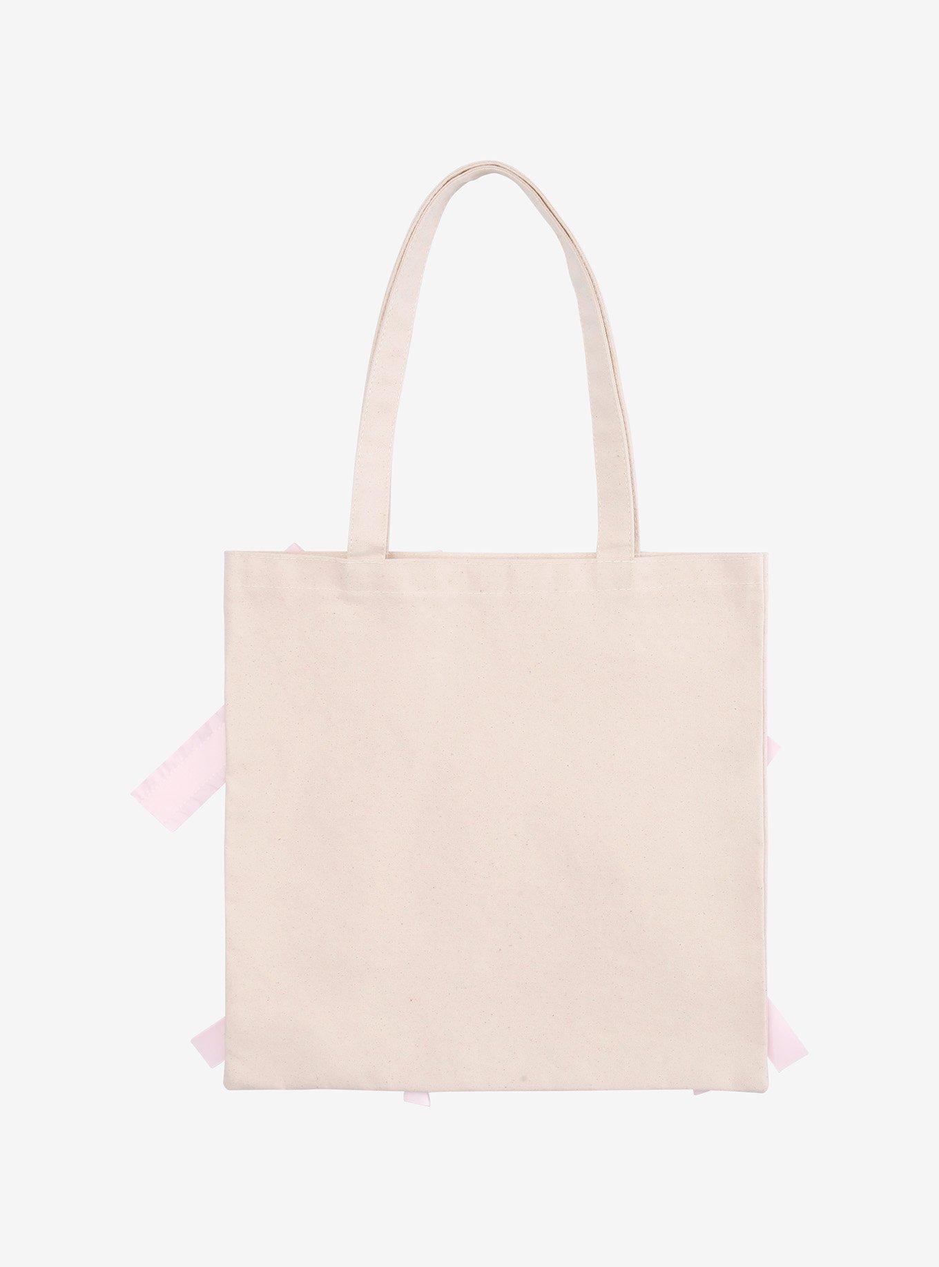 Pink Ribbons Canvas Tote Bag, , hi-res