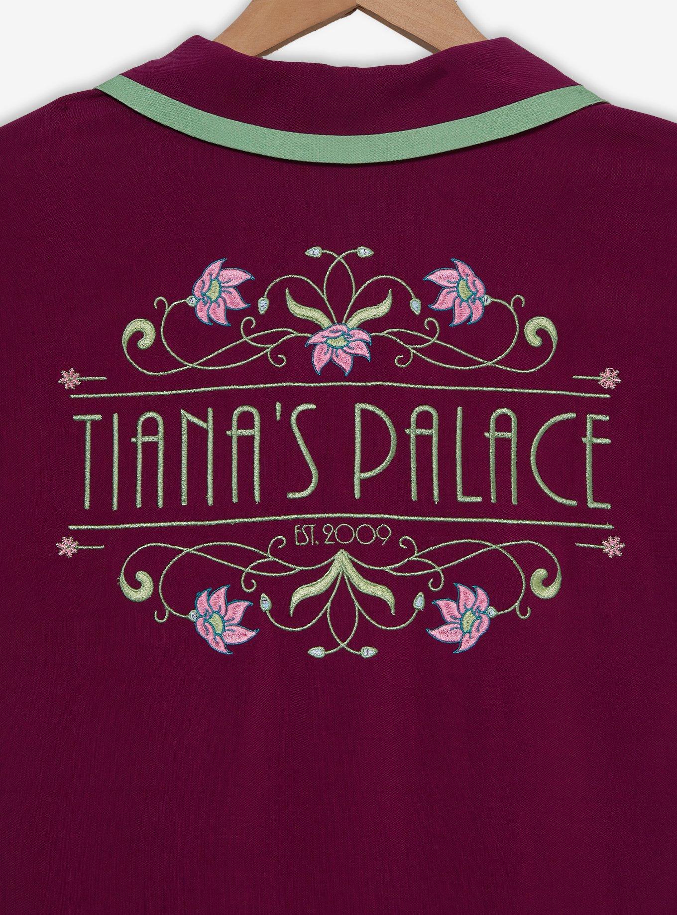 Disney The Princess and the Frog Tiana's Palace Women's Plus Size Cropped Woven Button-Up &mdash; BoxLunch Exclusive, GRAPE, alternate