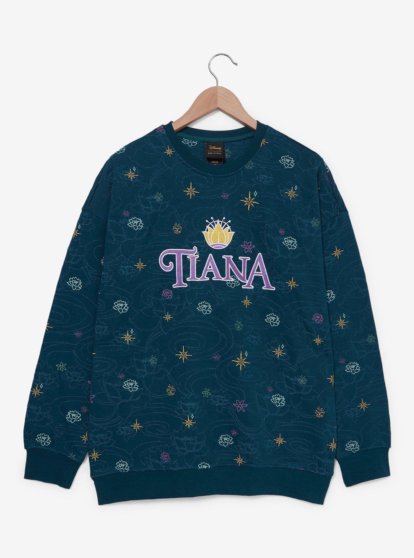 Disney The Princess and the Frog Tiana Embroidered Icons Crewneck - BoxLunch Exclusive, FOREST, alternate