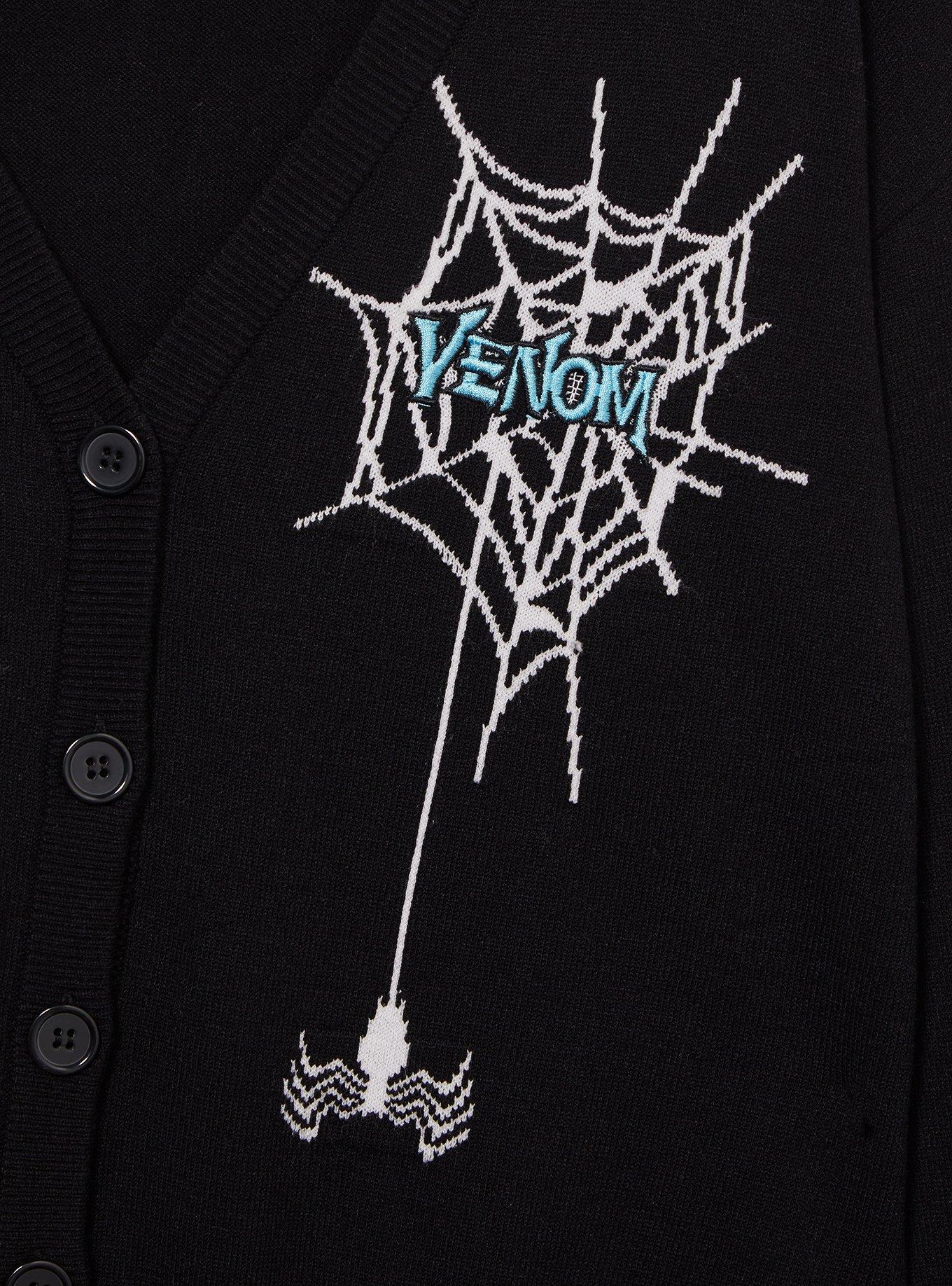 Marvel Venom Webs Women's Cardigan - BoxLunch Exclusive, BLACK, alternate