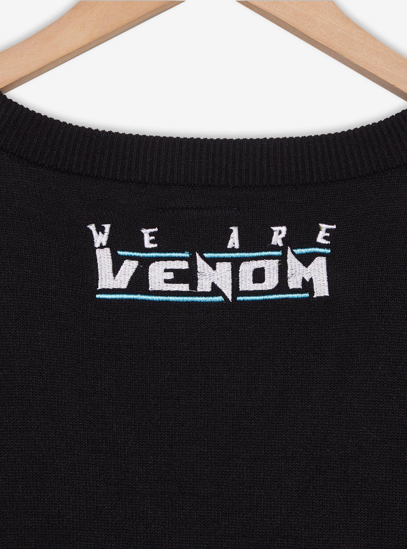 Marvel Venom Webs Embroidered Women's Plus Size Cardigan — BoxLunch Exclusive, BLACK, alternate