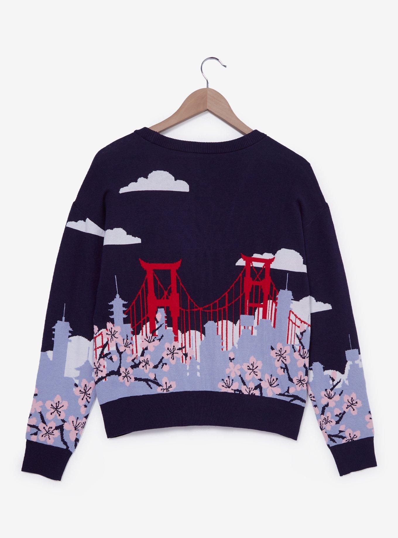 Disney Big Hero 6 Baymax San Fransokyo Scenic Women's Cardigan — BoxLunch Exclusive, NAVY, alternate