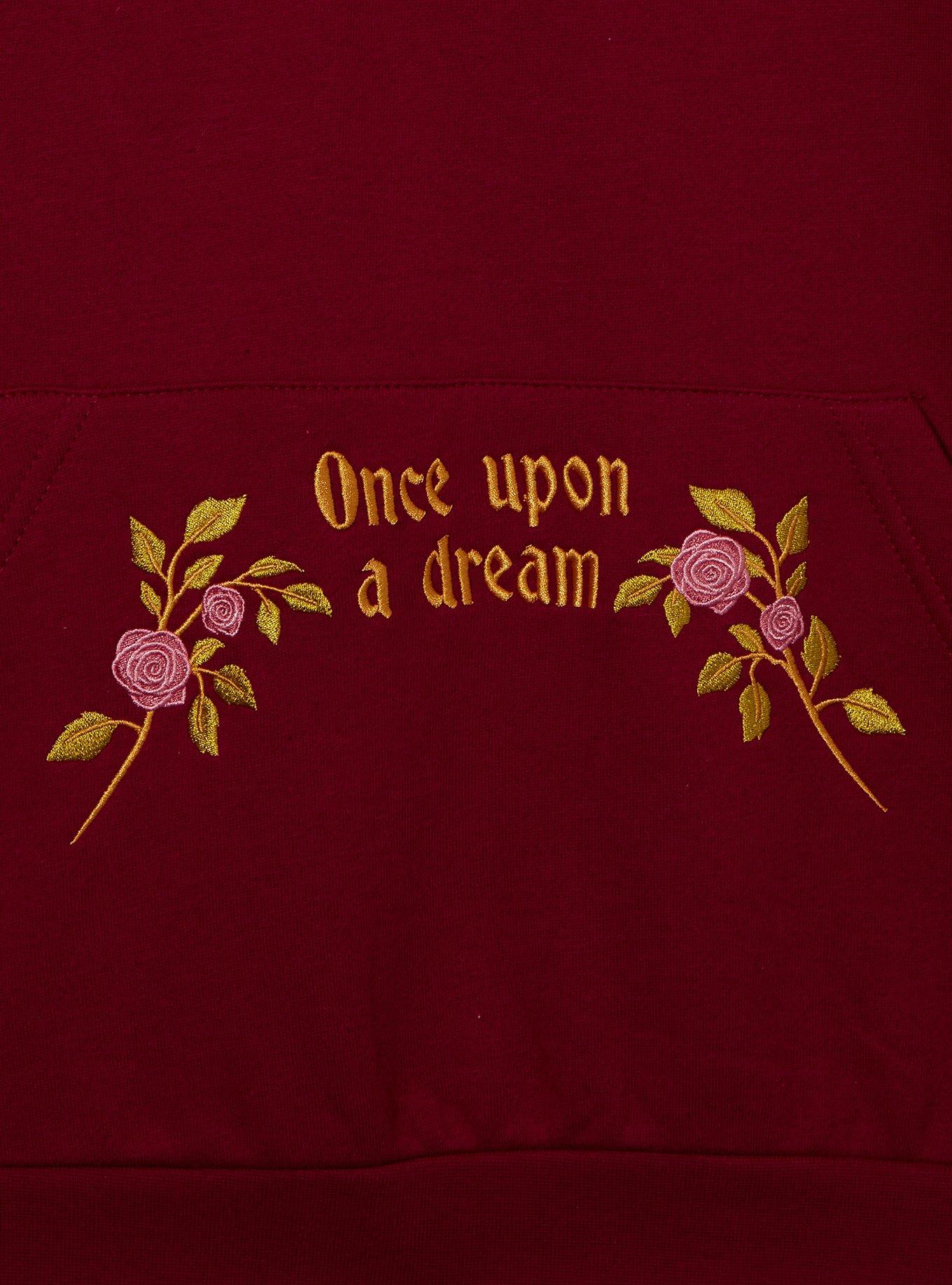 Disney Sleeping Beauty Once Upon a Dream Embroidered Hoodie &mdash; BoxLunch Exclusive, RED, alternate