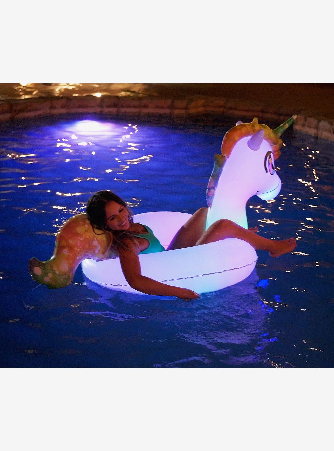 Illuminated LED Unicorn 42" Jumbo Beach and Pool Tube, , alternate