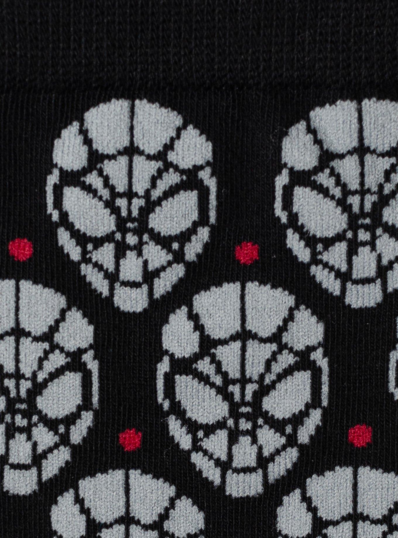 Marvel Spider-Man Dot Gray and Black Crew Socks, , alternate
