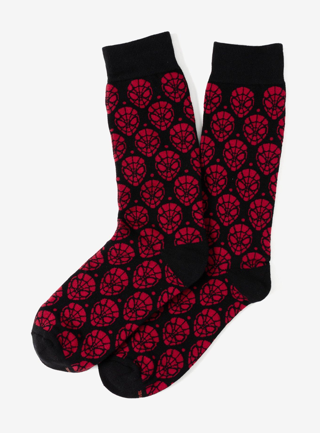 Marvel Spider-Man Dot Red and Black Sock, , hi-res