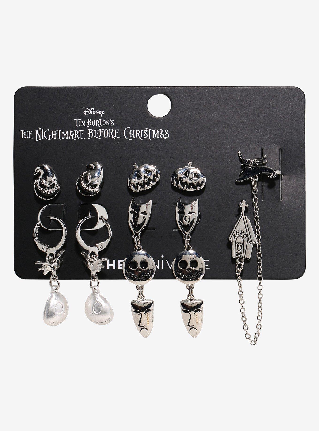 Disney The Nightmare Before Christmas Silver Icons Earring Set - BoxLunch Exclusive, , alternate